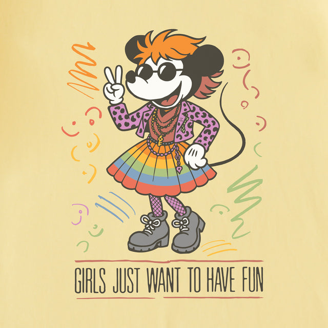 Product image for "Kids Girls Just Wanna Have Fun in the 80s Short Sleeve Crusher Tee" ||180637_2