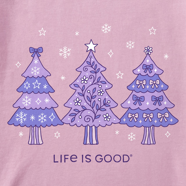 Product image for "Kids Three Doodle Christmas Trees Long Sleeve Crusher Tee" ||182345_2