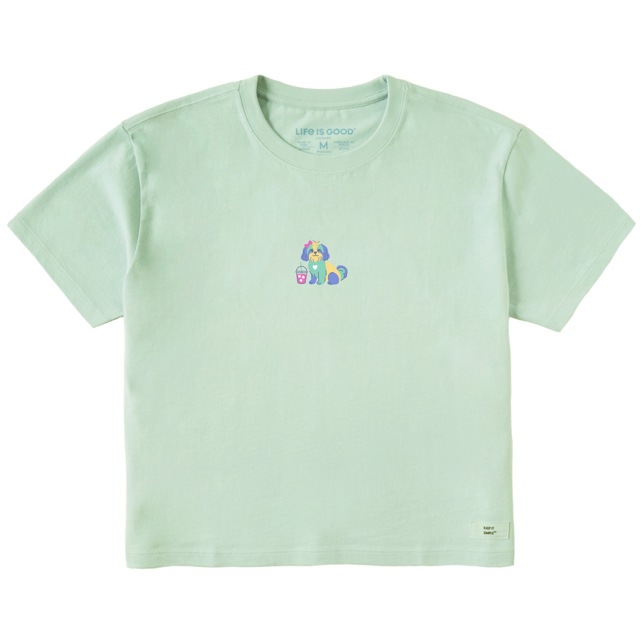Women's Shih Tzu Drink Short Sleeve Crusher Boxy Tee | Shop Life