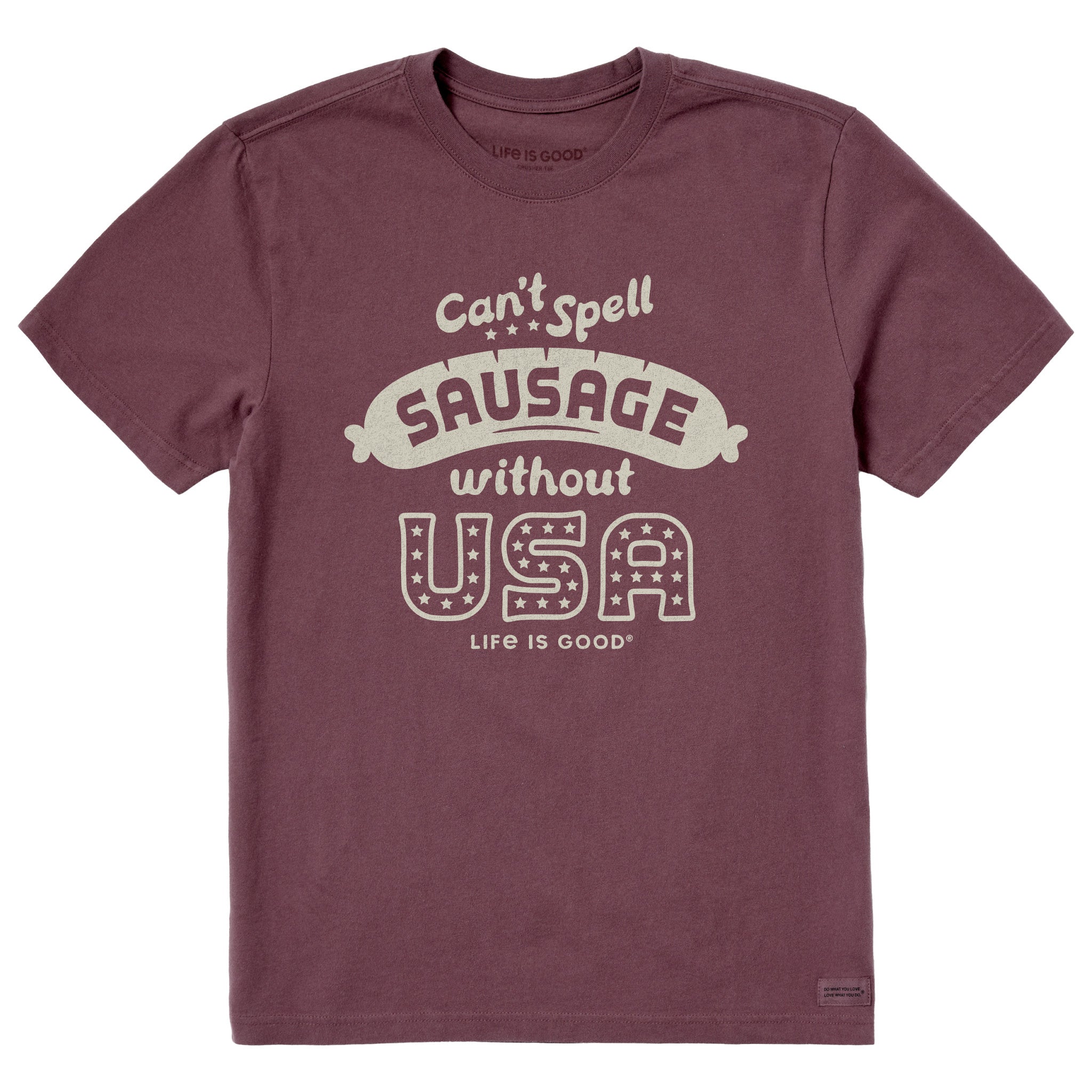 Men's Can't Spell Sausage without USA Short Sleeve Crusher Tee