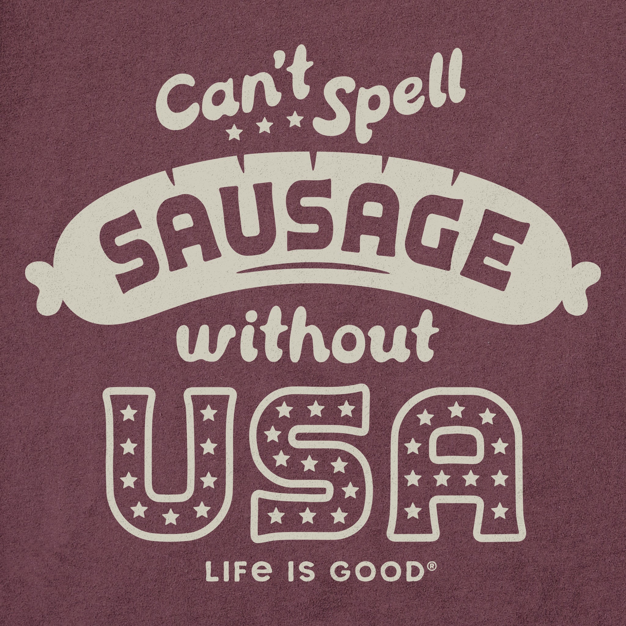 Men's Can't Spell Sausage without USA Short Sleeve Crusher Tee