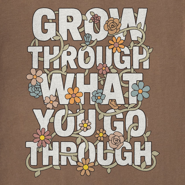 Product image for "Women's Grow Through Floral Vine Short Sleeve Crusher Boxy Tee" ||184325_2