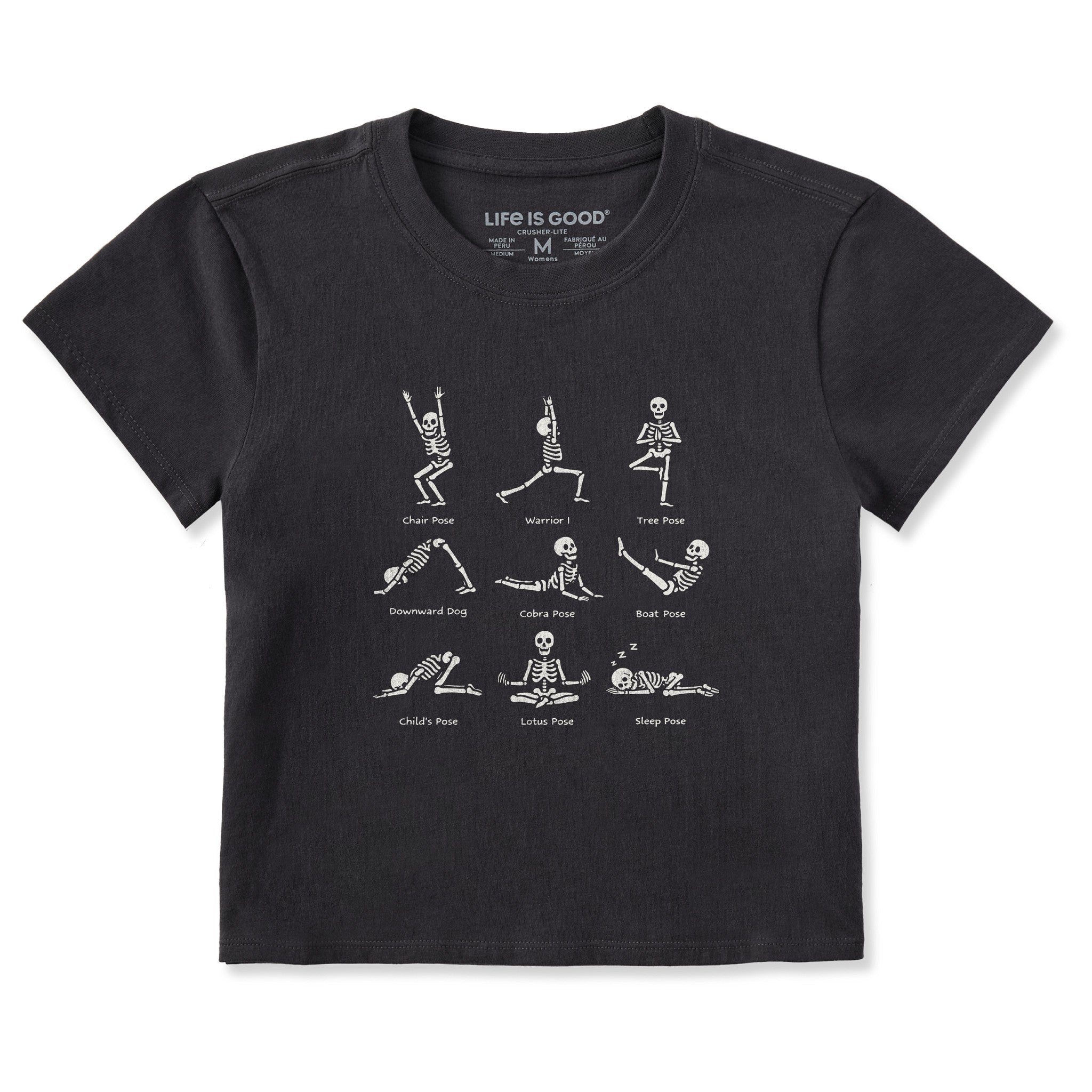 Women's Skeleton Yoga Poses Crusher-LITE Shrunken Tee | Shop Life