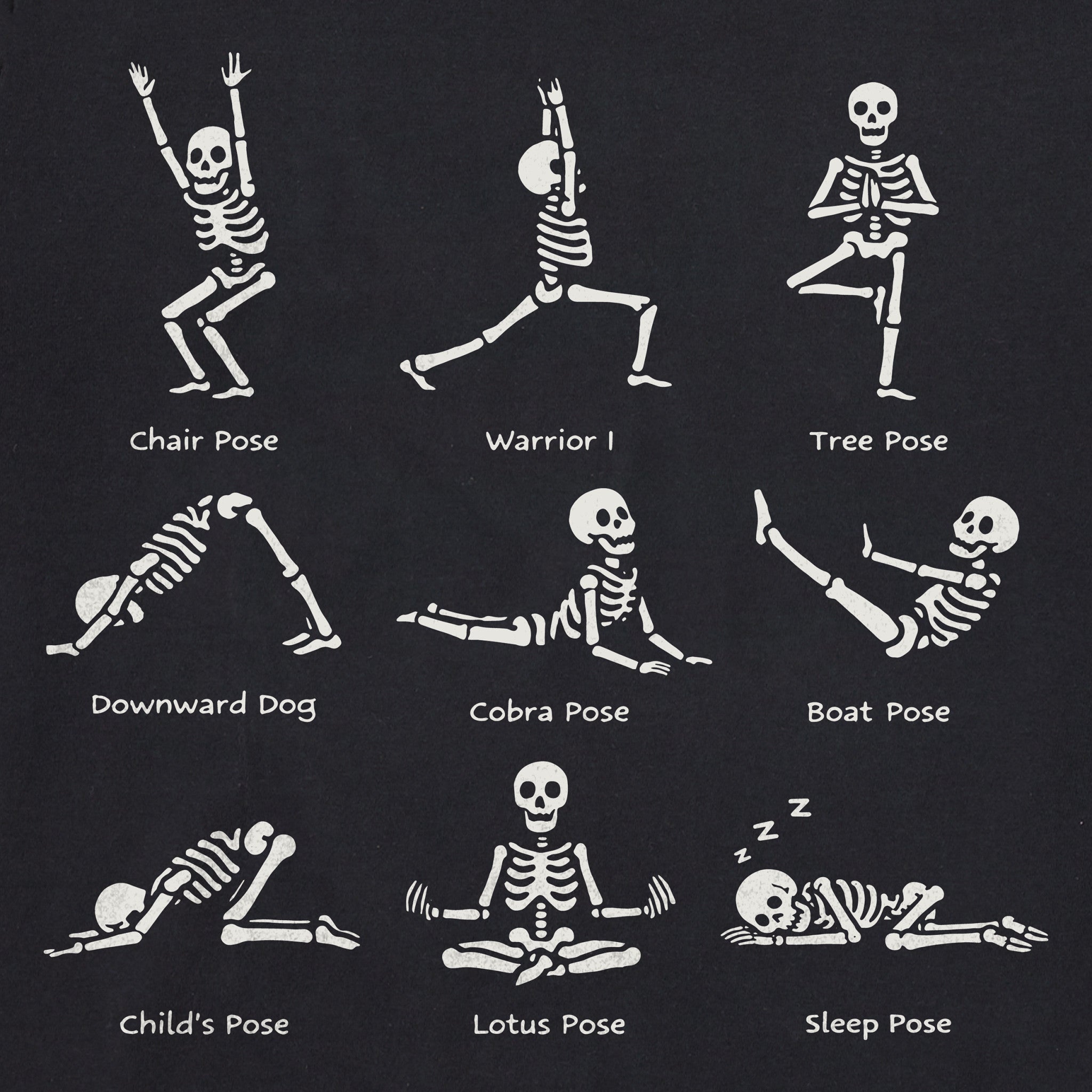 Women's Skeleton Yoga Poses Crusher-LITE Shrunken Tee | Shop Life