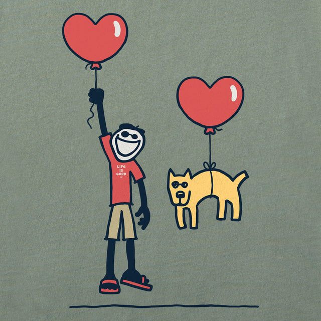 Product image for "Men's Jake and Rocket Love Balloons Short Sleeve Crusher Tee" ||185230_2