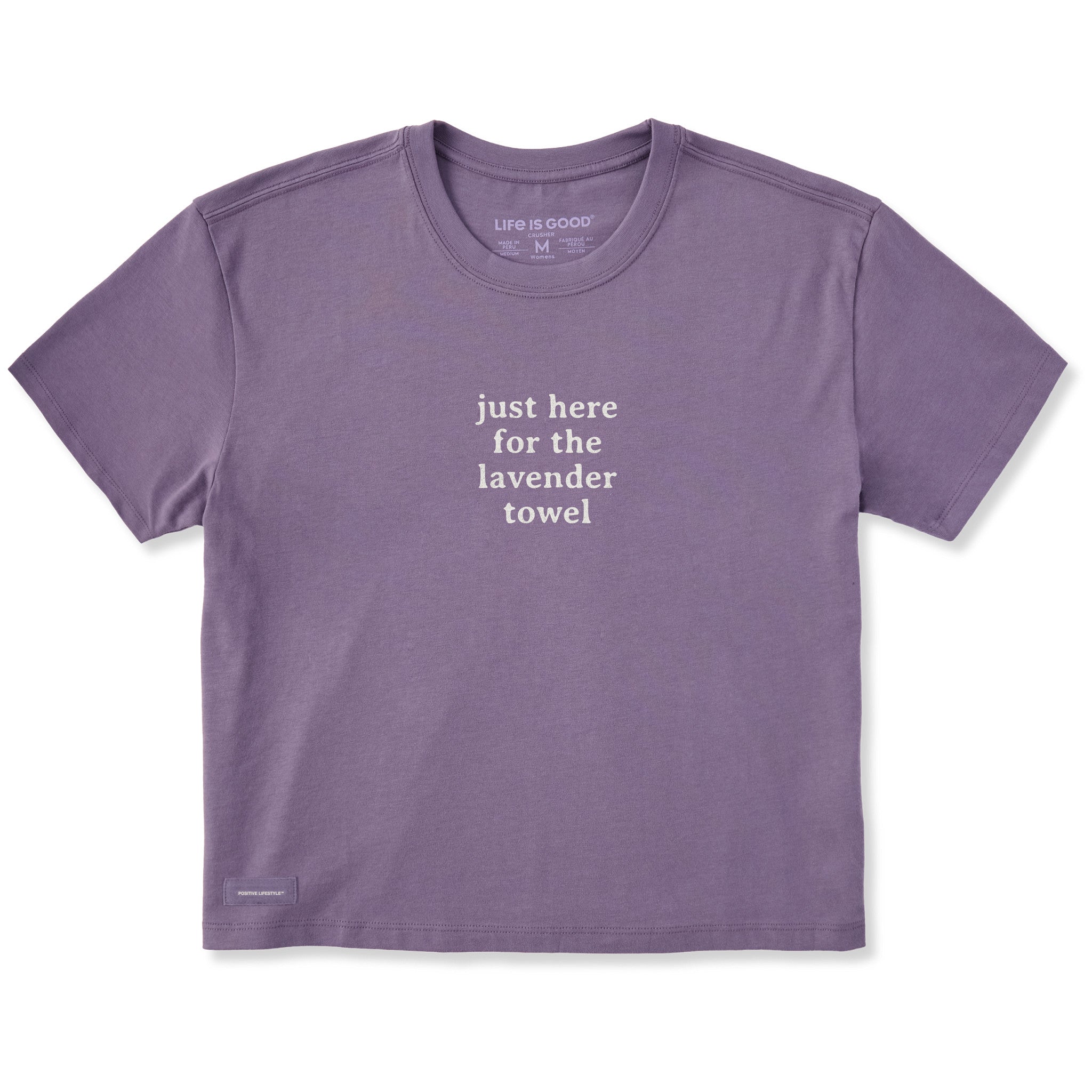 Women's Just here for the Lavender Towel Short Sleeve Crusher Boxy