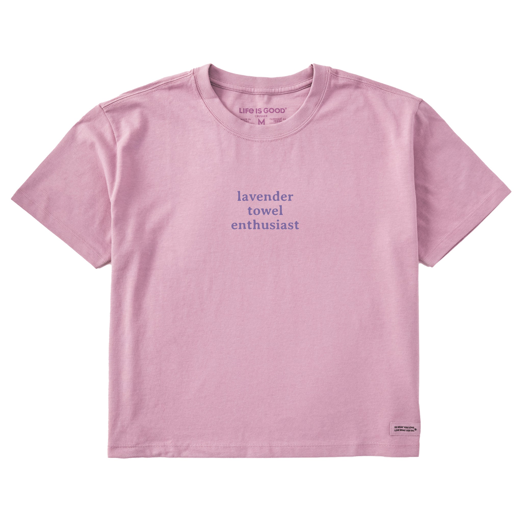 Women's Lavender Towel Enthusiast Short Sleeve Crusher Boxy Tee