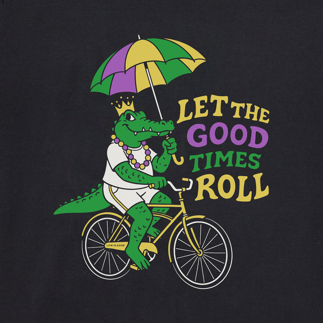 Product image for "Men's Let the Good Times Roll Mardi Gras Gator Short Sleeve Crusher Tee" ||186080_2
