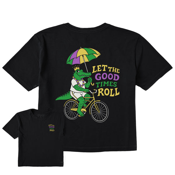Women's Let the Good Times Roll Mardi Gras Gator Short Sleeve