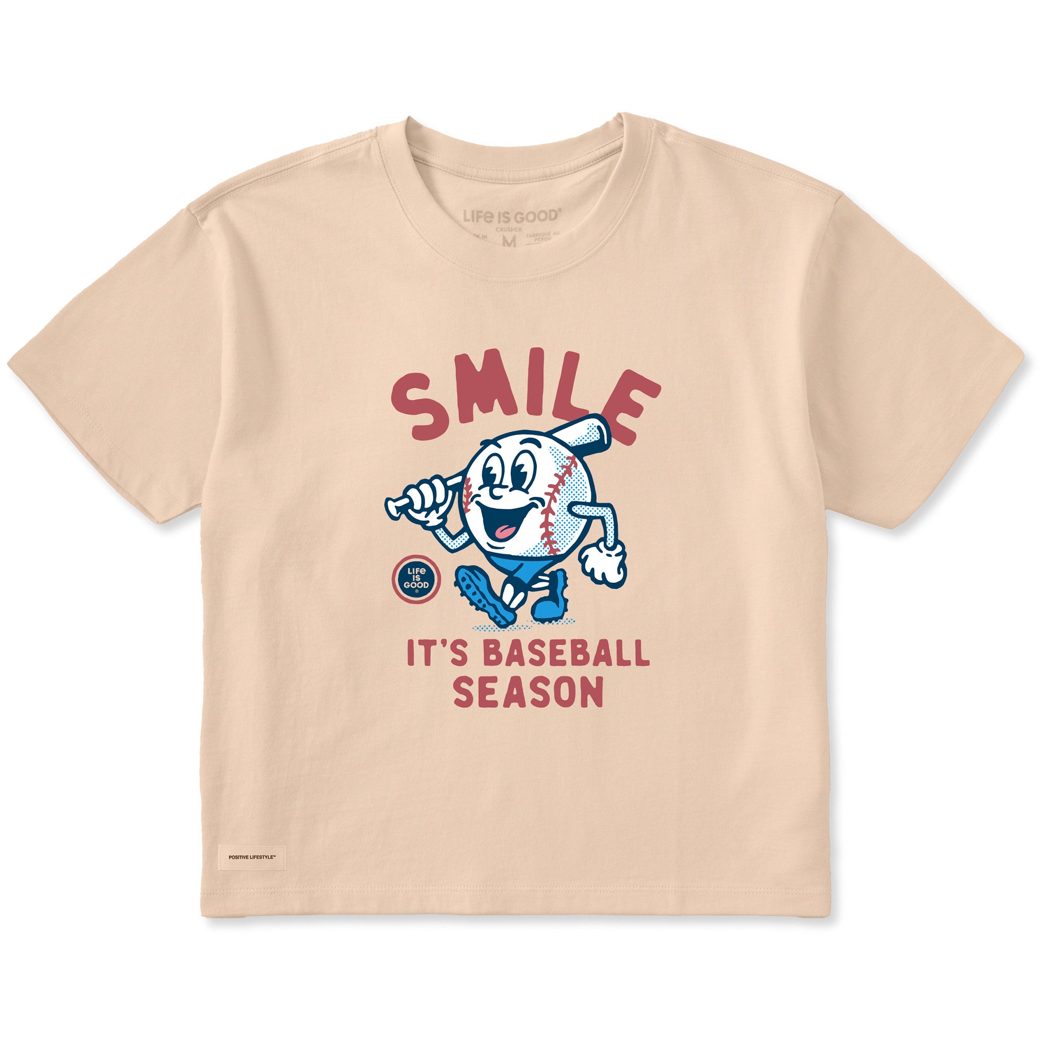 Women's Smile It's Baseball Season Mascot Short Sleeve Crusher