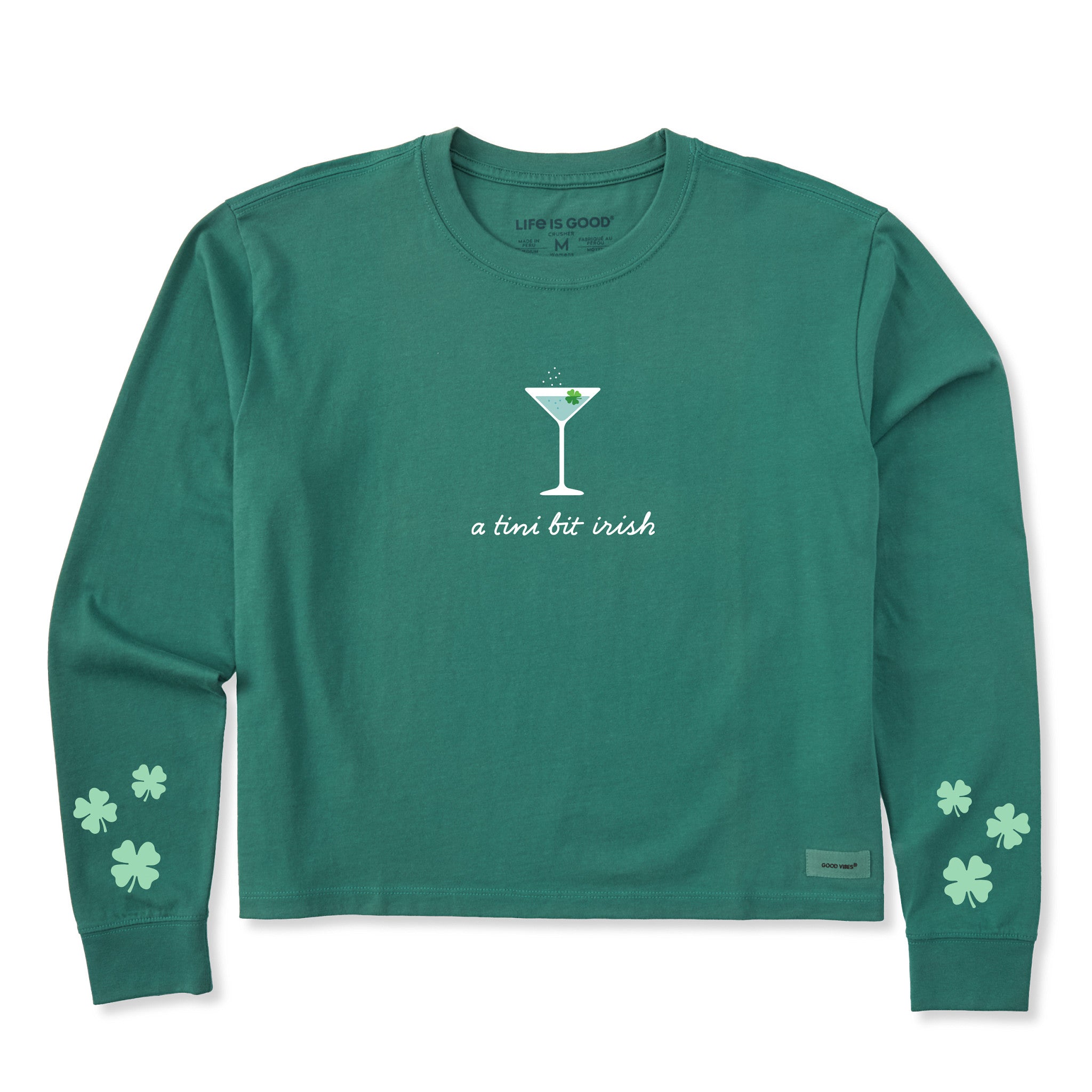 Women's A Tini Bit Irish Long Sleeve Crusher Boxy Tee | Shop Life