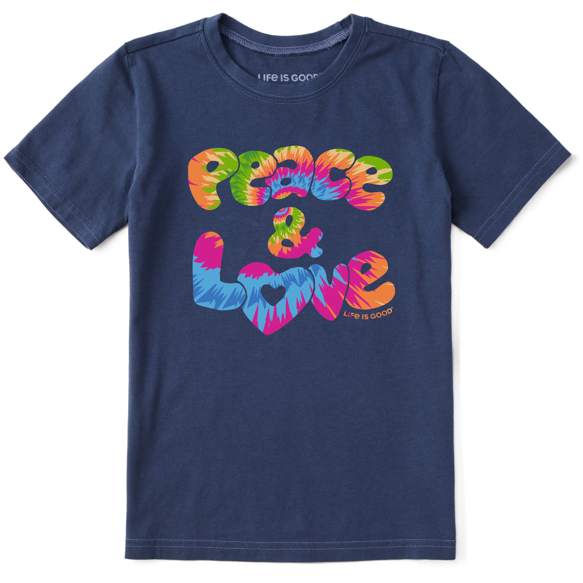 Kids Peace & Love Tie Dye Short Sleeve Crusher Tee | Shop Life is Good