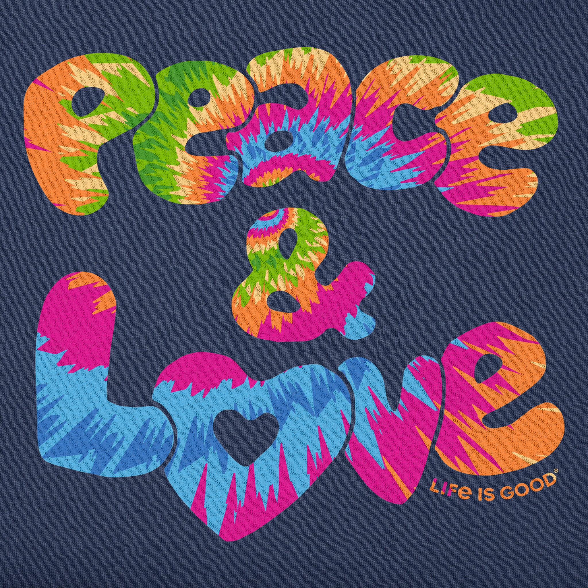 ブルースリー　 PEACE, LOVE & BROTHERHOOD Kids Peace & Love Tie Dye Short Sleeve Crusher Tee | Shop Life is Good