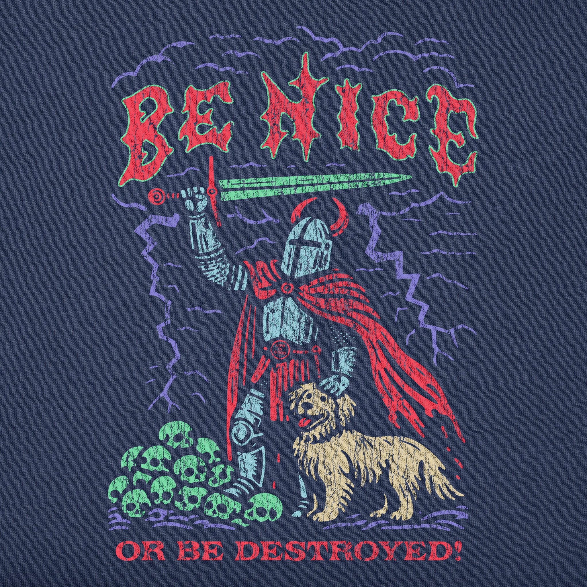 Women's Be Nice or be Destroyed Short Sleeve Crusher Boxy Tee