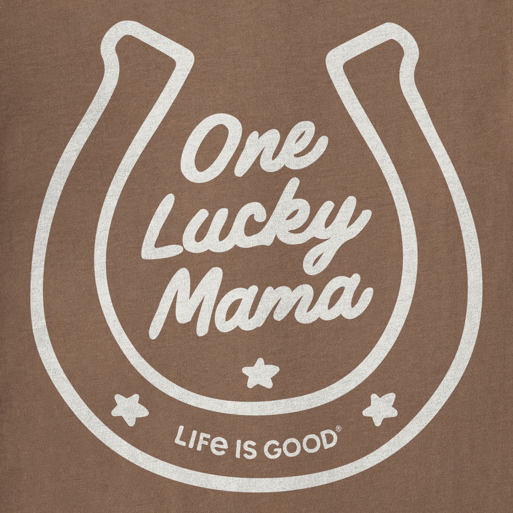 Women's One Lucky Mama Horseshoe Short Sleeve Crusher Boxy Tee