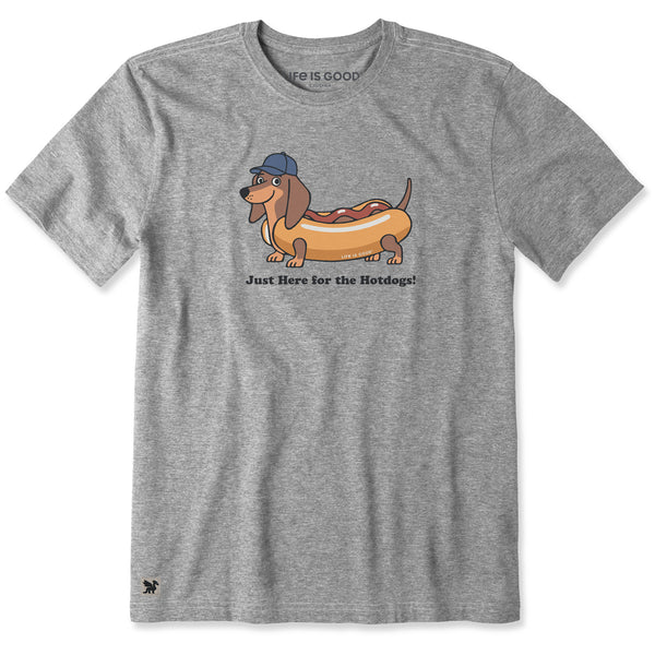 Men's Just Here for the Wiener Dogs Short Sleeve Crusher Tee