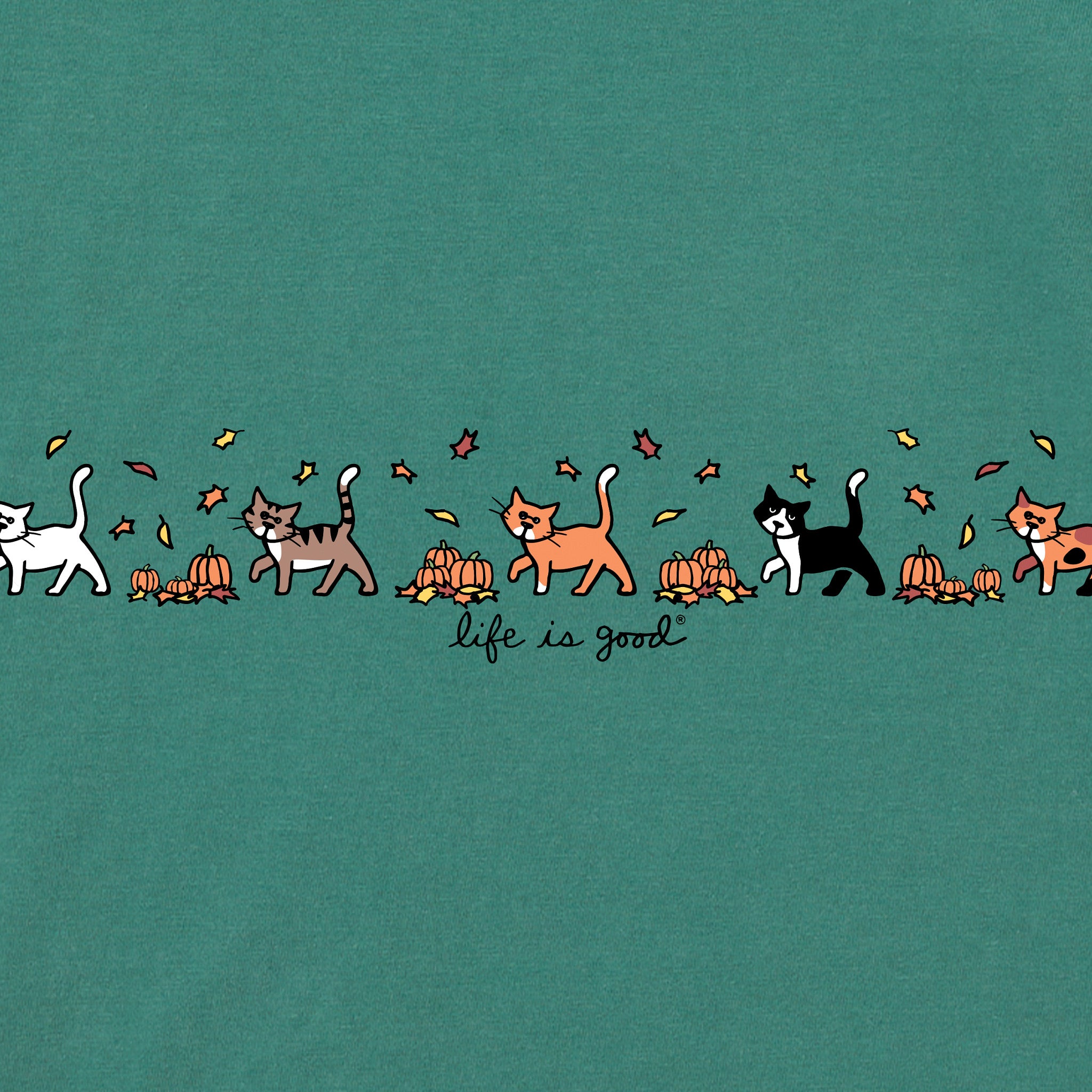 Kids Vintage Cats & Pumpkins Long Sleeve Crusher Tee | Shop Life