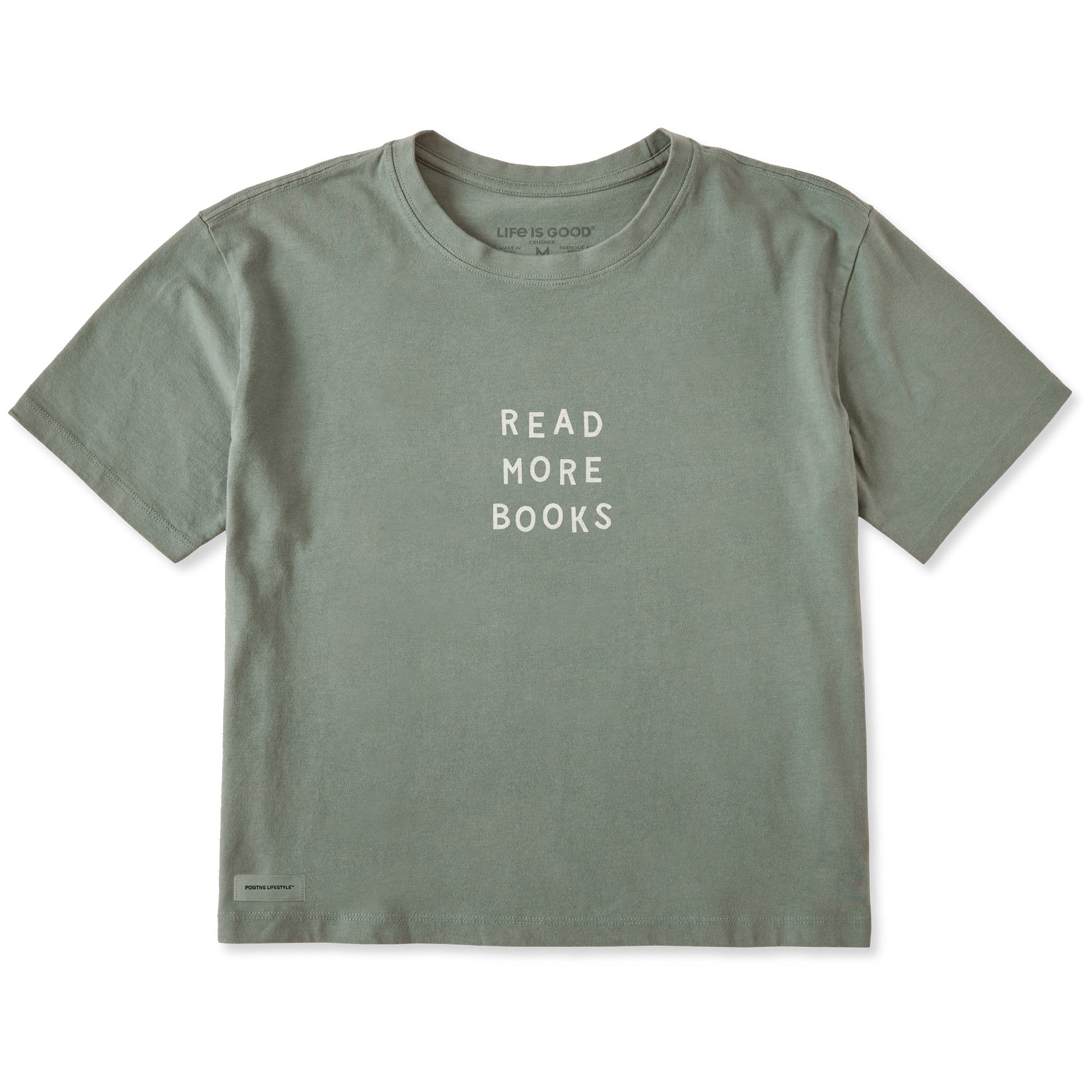 Women's Read More Books Jumble Short Sleeve Crusher Boxy Tee