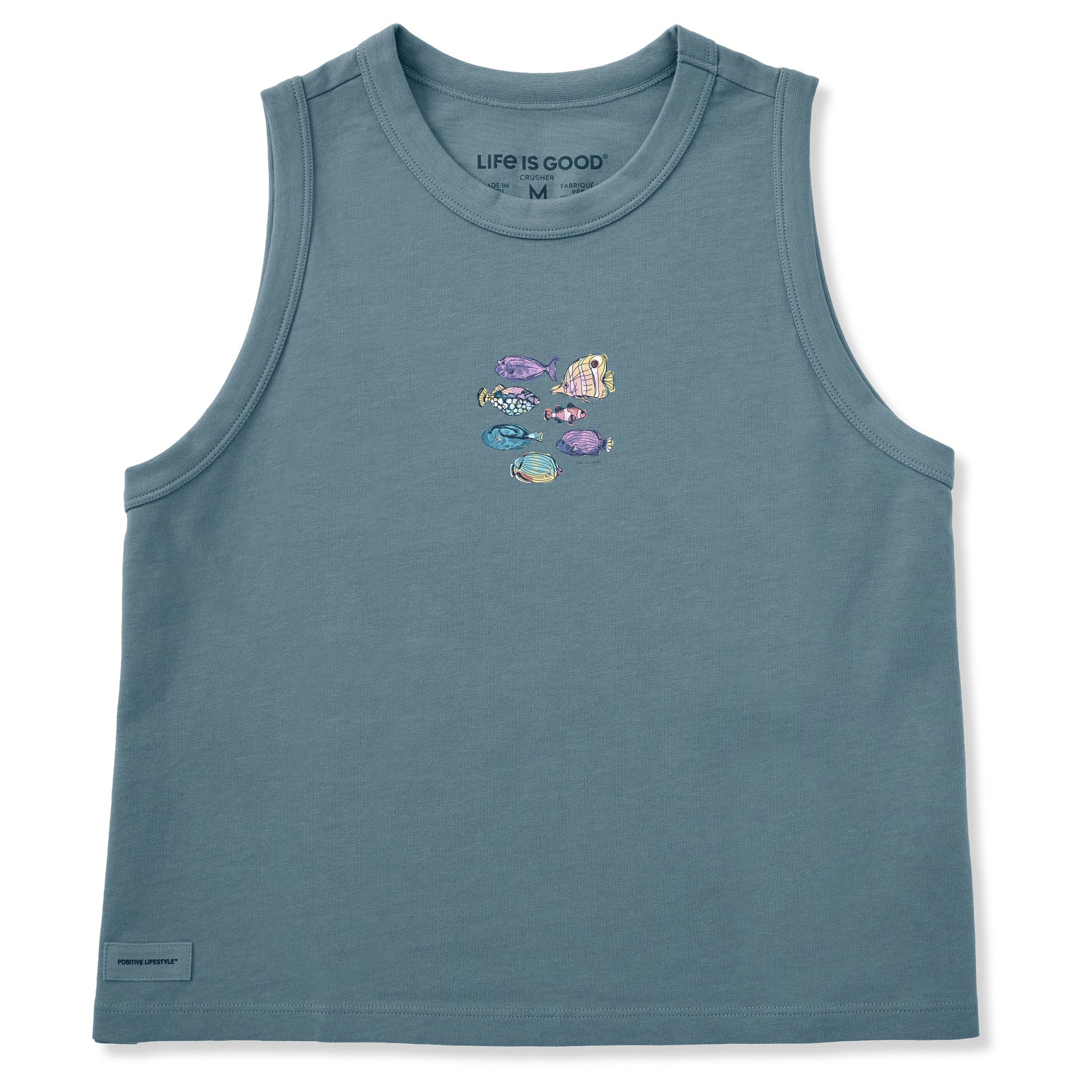 Women's Watercolor Tropical Fish Crusher Boxy Tank | Shop Life is Good