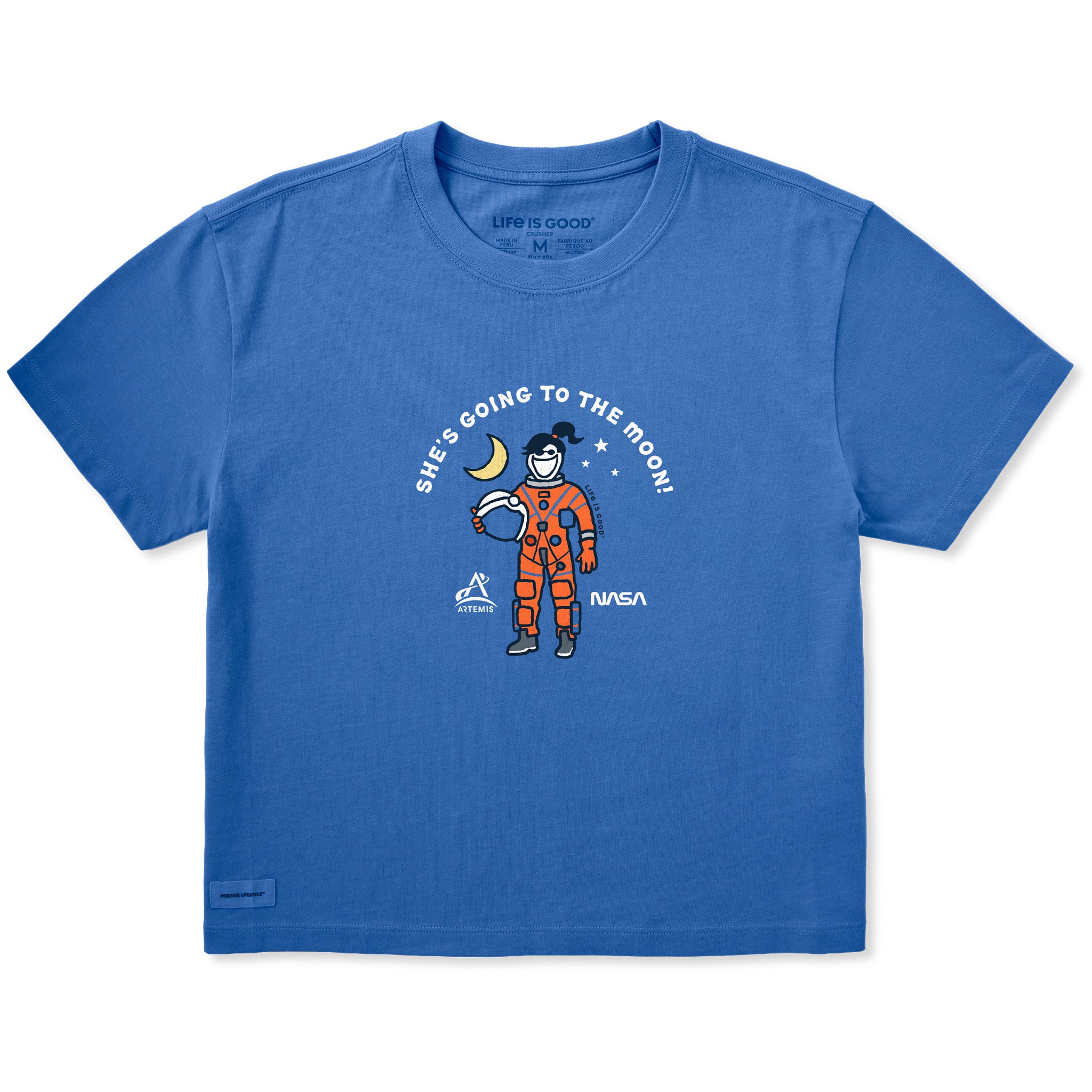 Women's She's Going to the Moon! Short Sleeve Crusher Boxy Tee