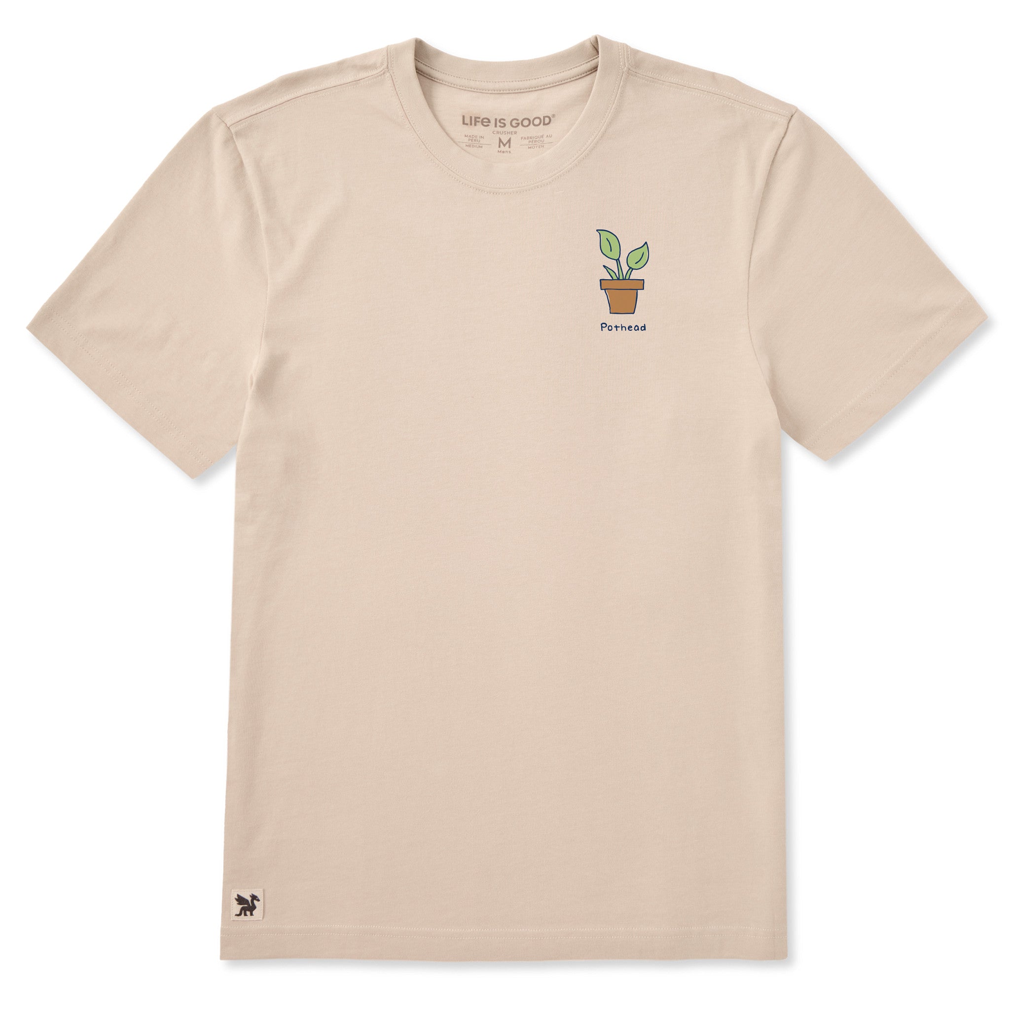 life is good pothead shirt Life is Good Men's Lil' Pothead Short Sleeve Crusher T-Shirt in Birch White | Size Medium