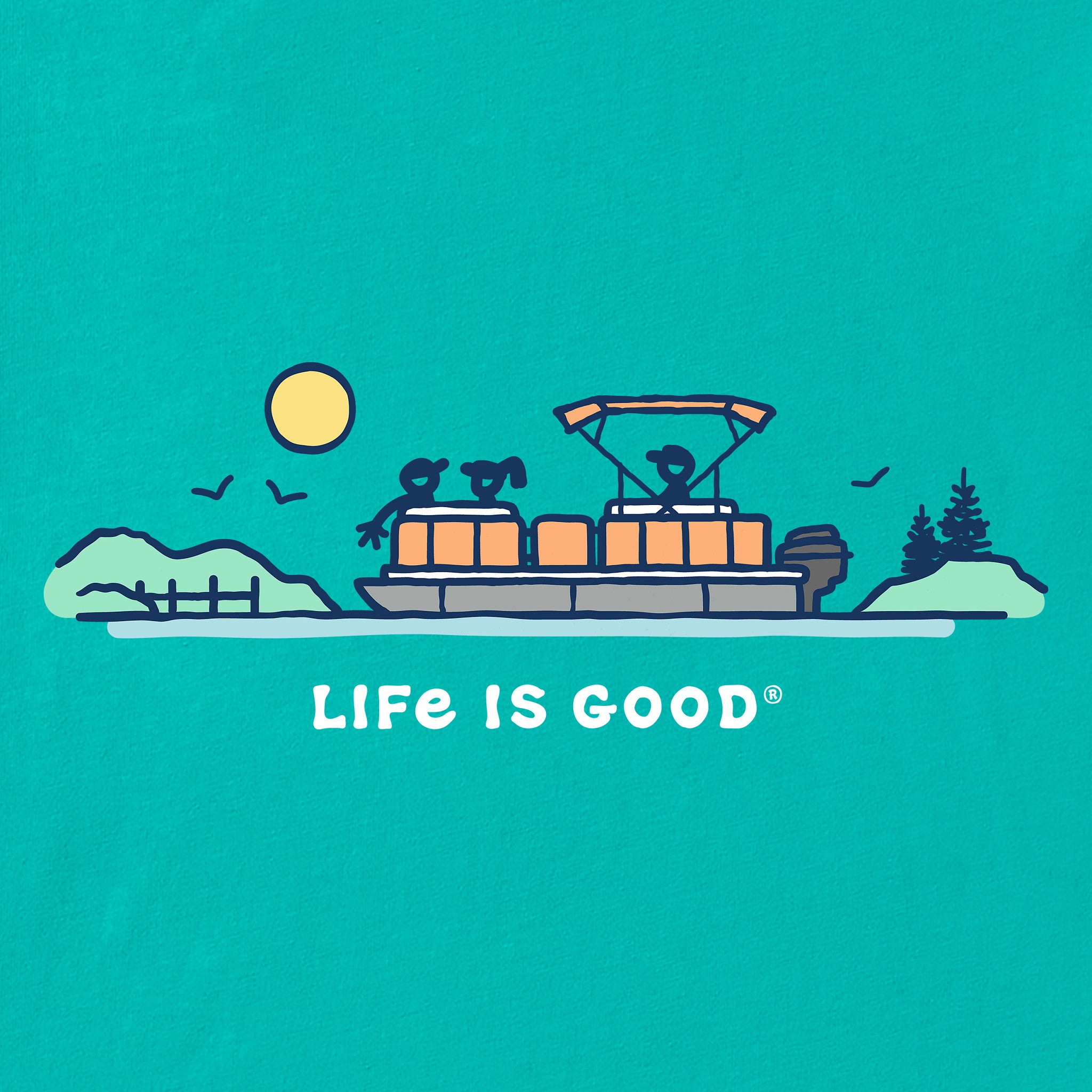 Men's Pontoon Boat Vista Short Sleeve Crusher Tee | Shop Life is Good