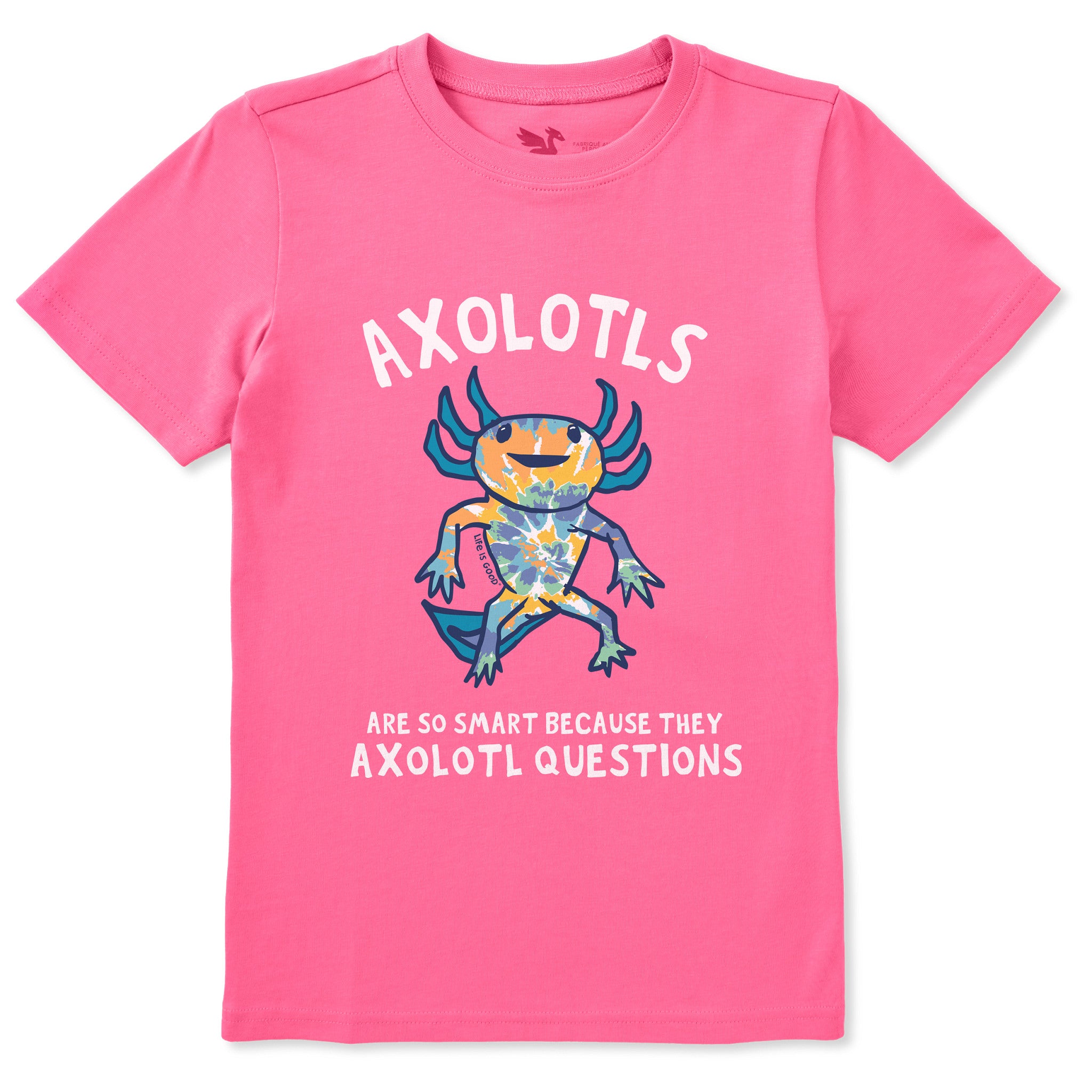 Kids Tie Dye Axolotl Questions Short Sleeve Crusher Tee | Shop