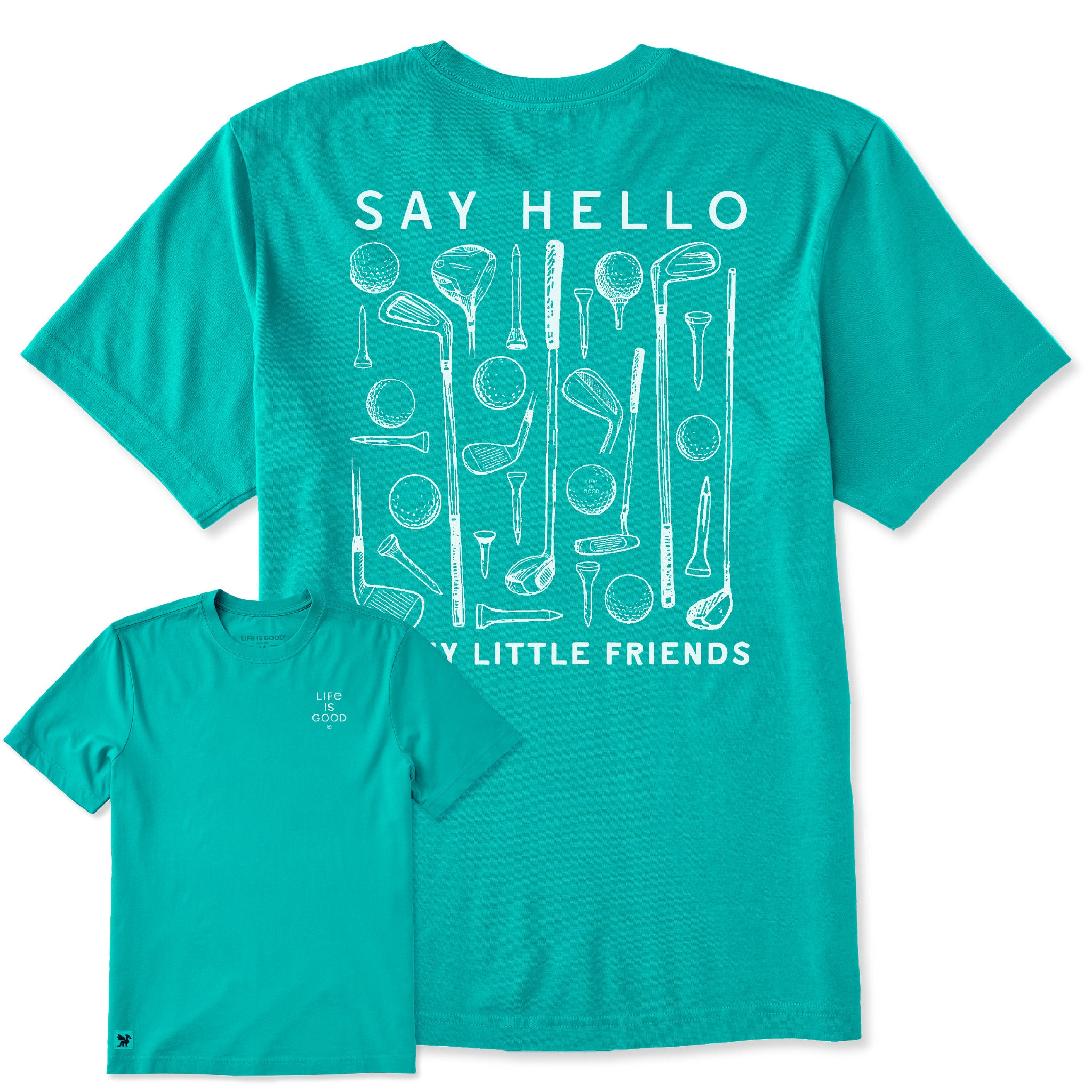 Men's Say Hello to my Little Golf Friends Short Sleeve Crusher Tee