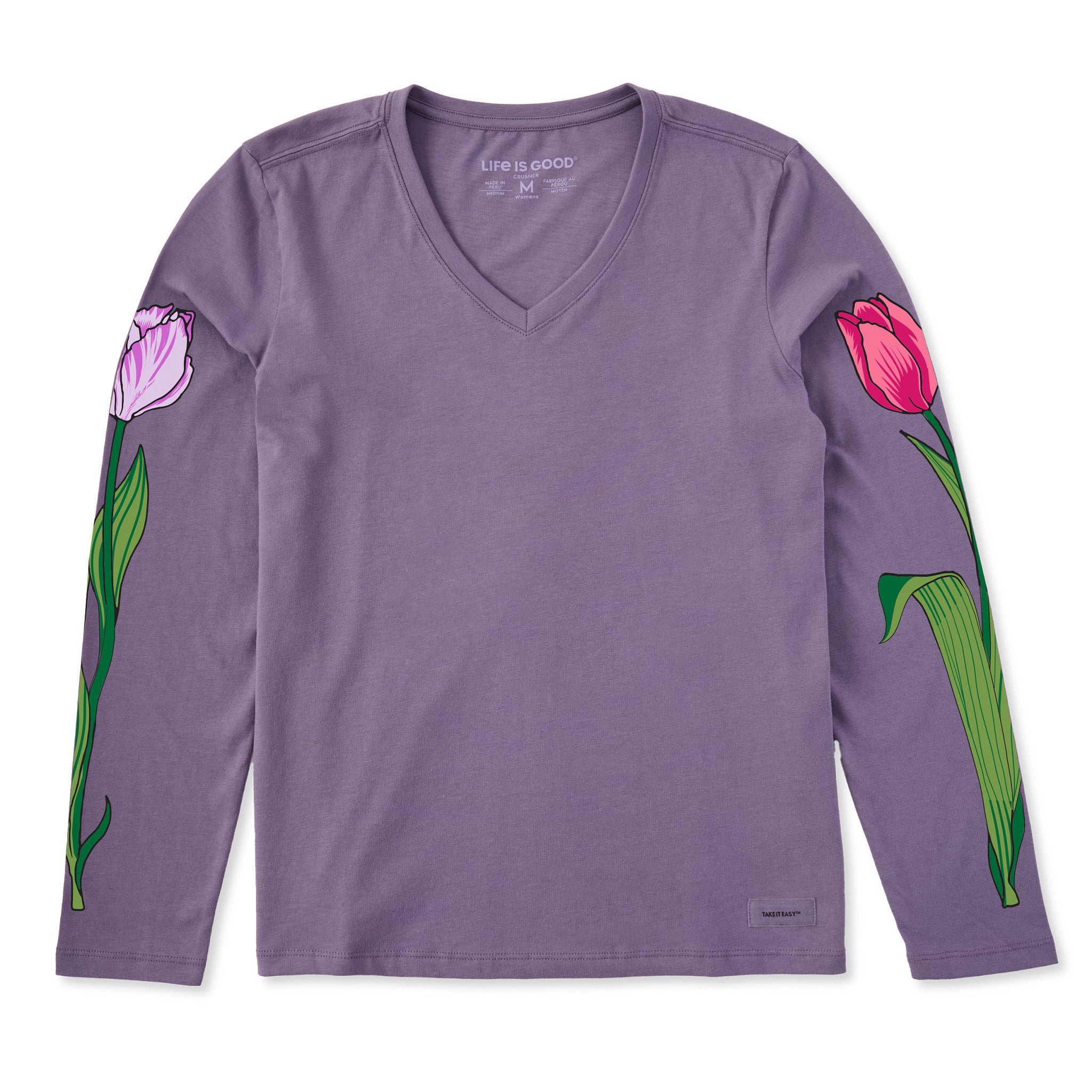Women's Two Big Tulips Long Sleeve Crusher Boxy Tee | Shop Life is