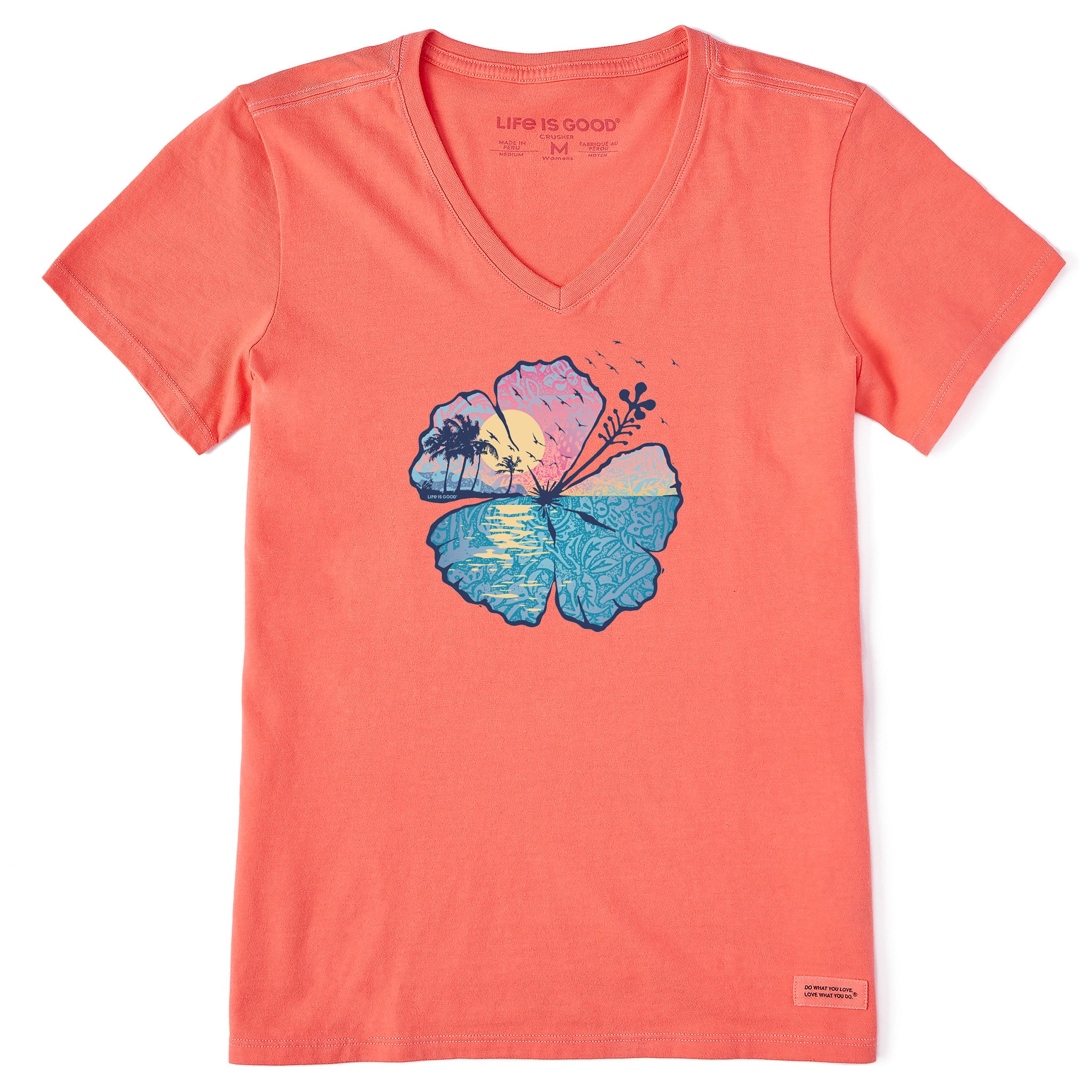 Women's Hibiscus Coastline Short Sleeve Vee | Shop Life is Good