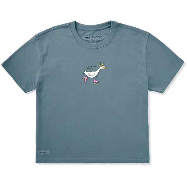 WHIMSY 23SS Mesh Tee L グレー系 Women's I Choose Whimsy Short Sleeve Crusher Boxy Tee | Shop Life