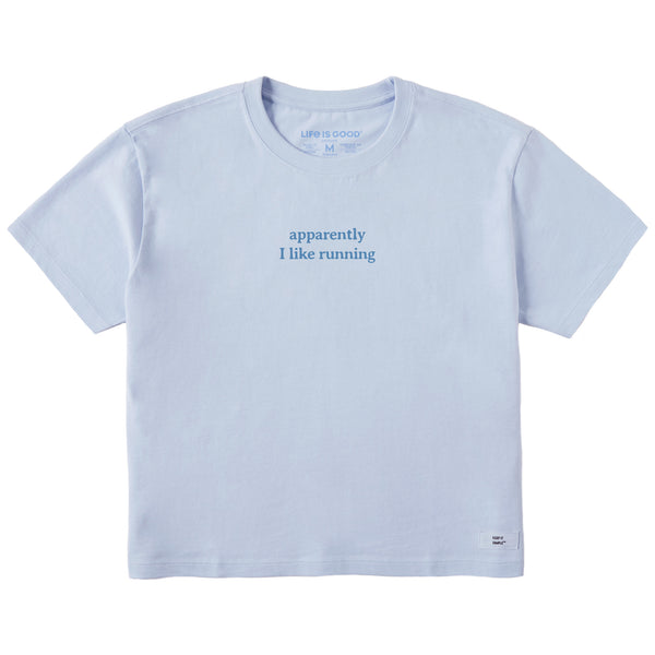 Women's Apparently I Like Running Short Sleeve Crusher Boxy Tee