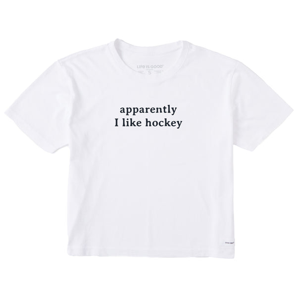 トップス EVERYDAY I LIKE. Newstandard Shirt Women's Apparently I Like Hockey Short Sleeve Crusher Boxy Tee