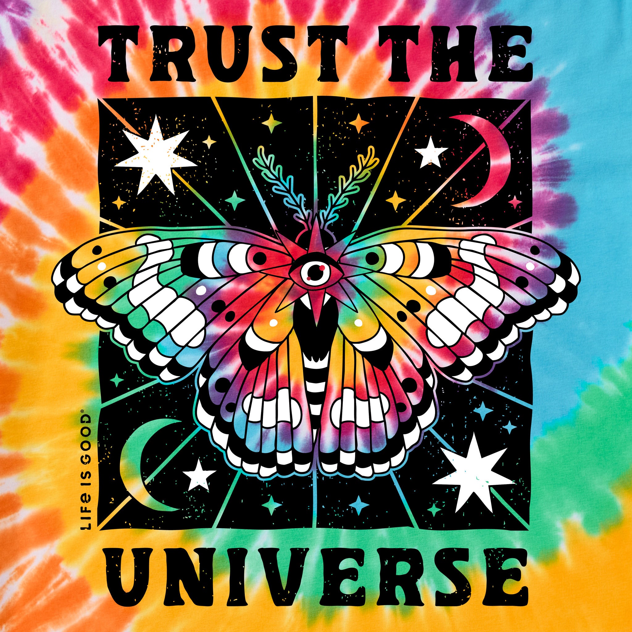 Women's Trust the Universe Moth Women's Short Sleeve Crusher Boxy