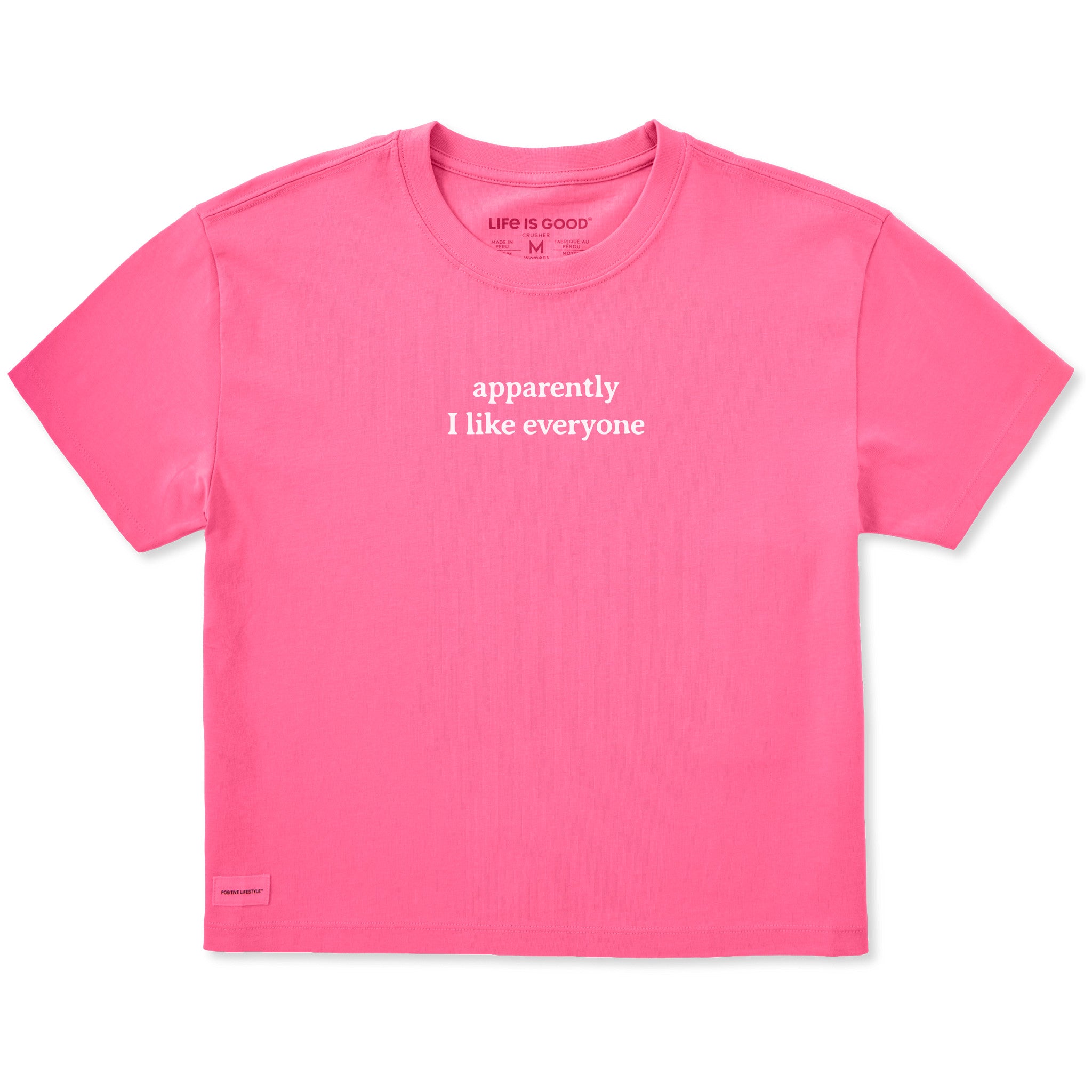 Women's Apparently I Like Everyone Short Sleeve Crusher Boxy Tee
