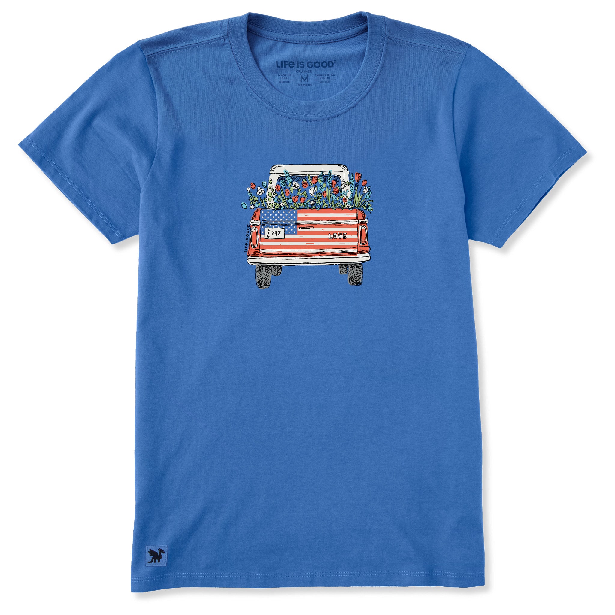 Women's USA Flower Pickup Short Sleeve Crusher Tee | Shop Life is Good