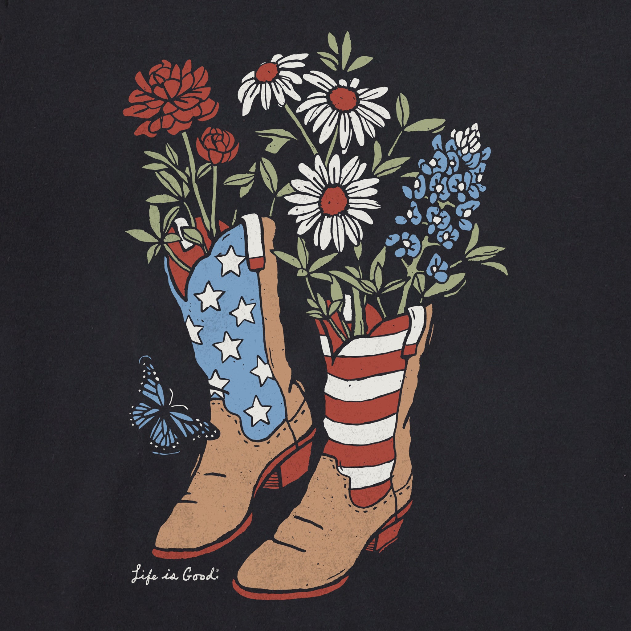 Women's USA Flower Boots Crusher Boxy Tank | Shop Life is Good