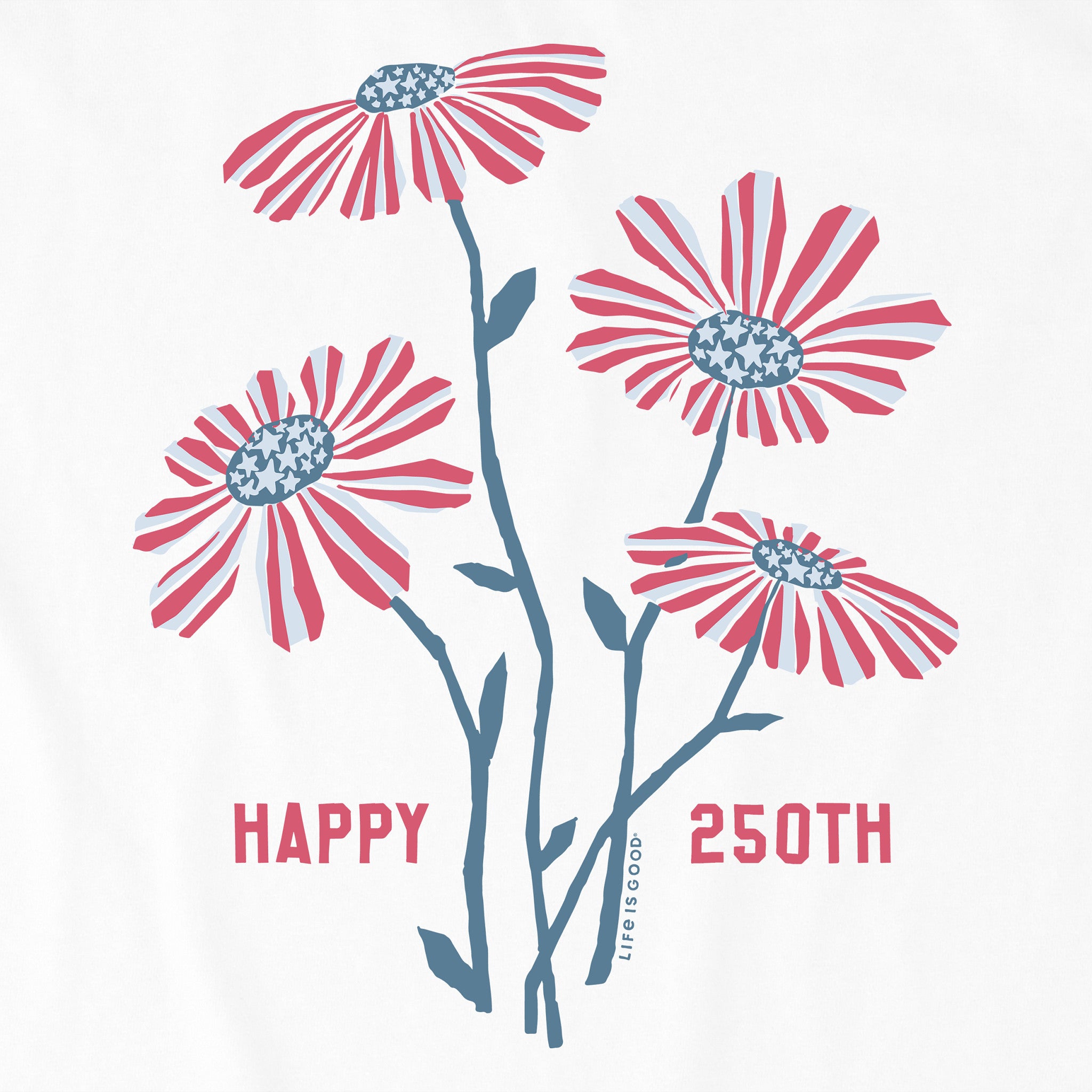 Women's Happy 250th Flowers Short Sleeve Crusher Tee | Shop Life