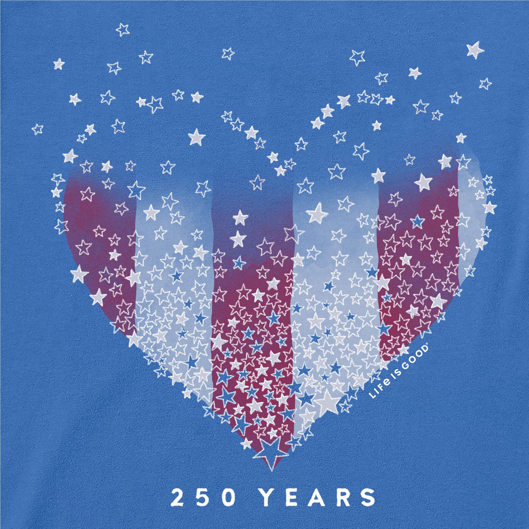 Women's 250 Years Flag Heart Short Sleeve Crusher Tee | Shop Life