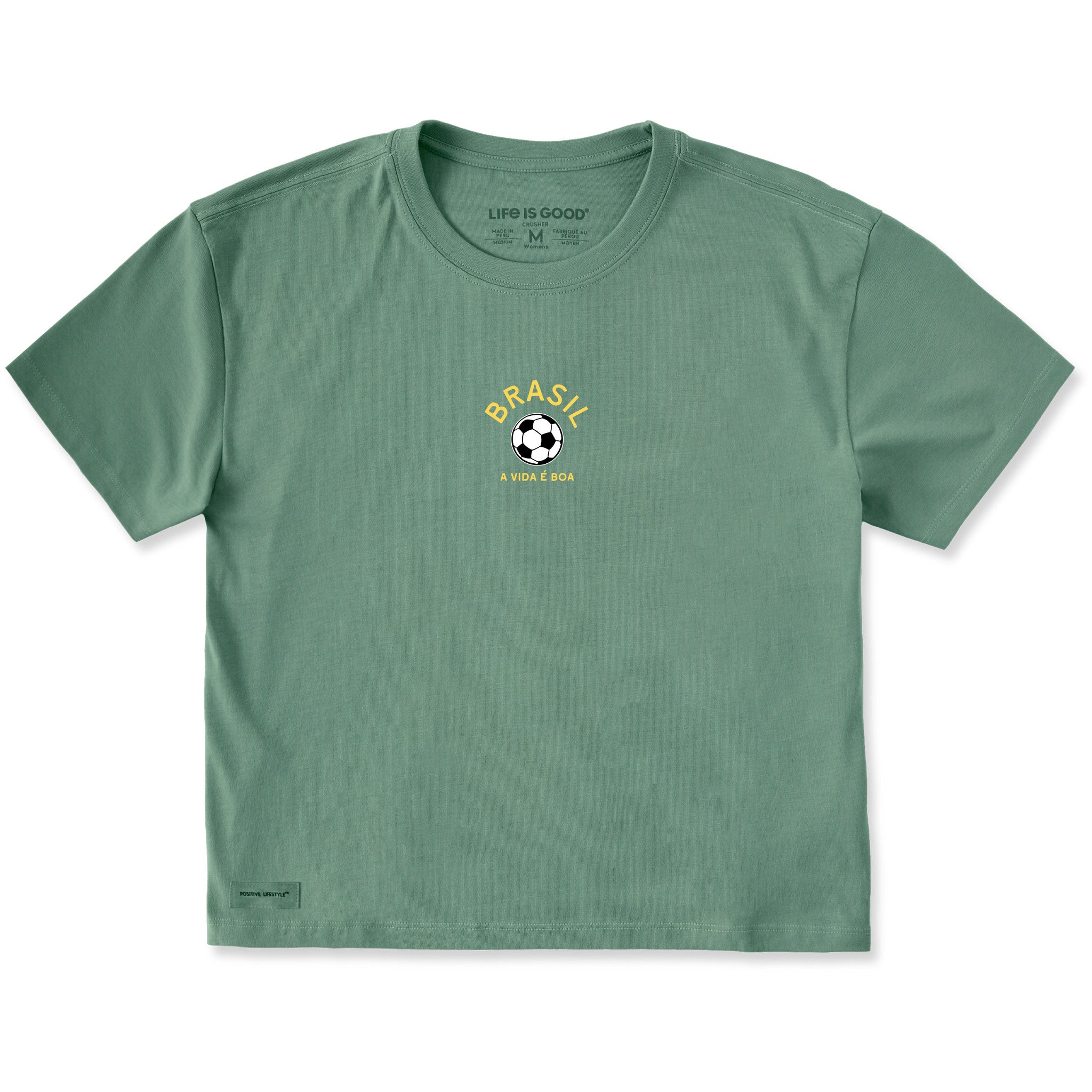 Women's Brasil Soccer Short Sleeve Crusher Boxy Tee | Shop Life is