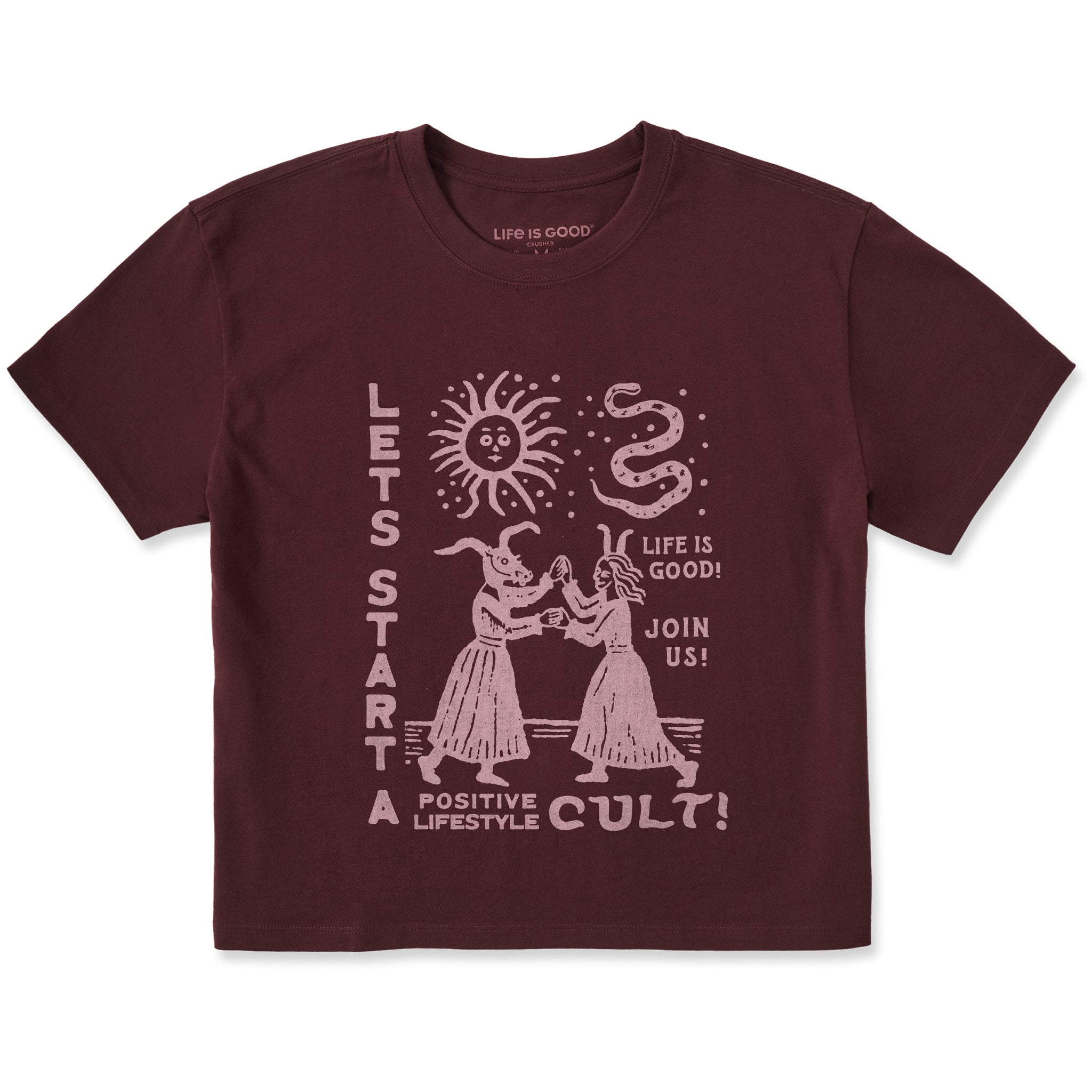 Women's Let's Start a Cult Short Sleeve Crusher Boxy Tee | Shop