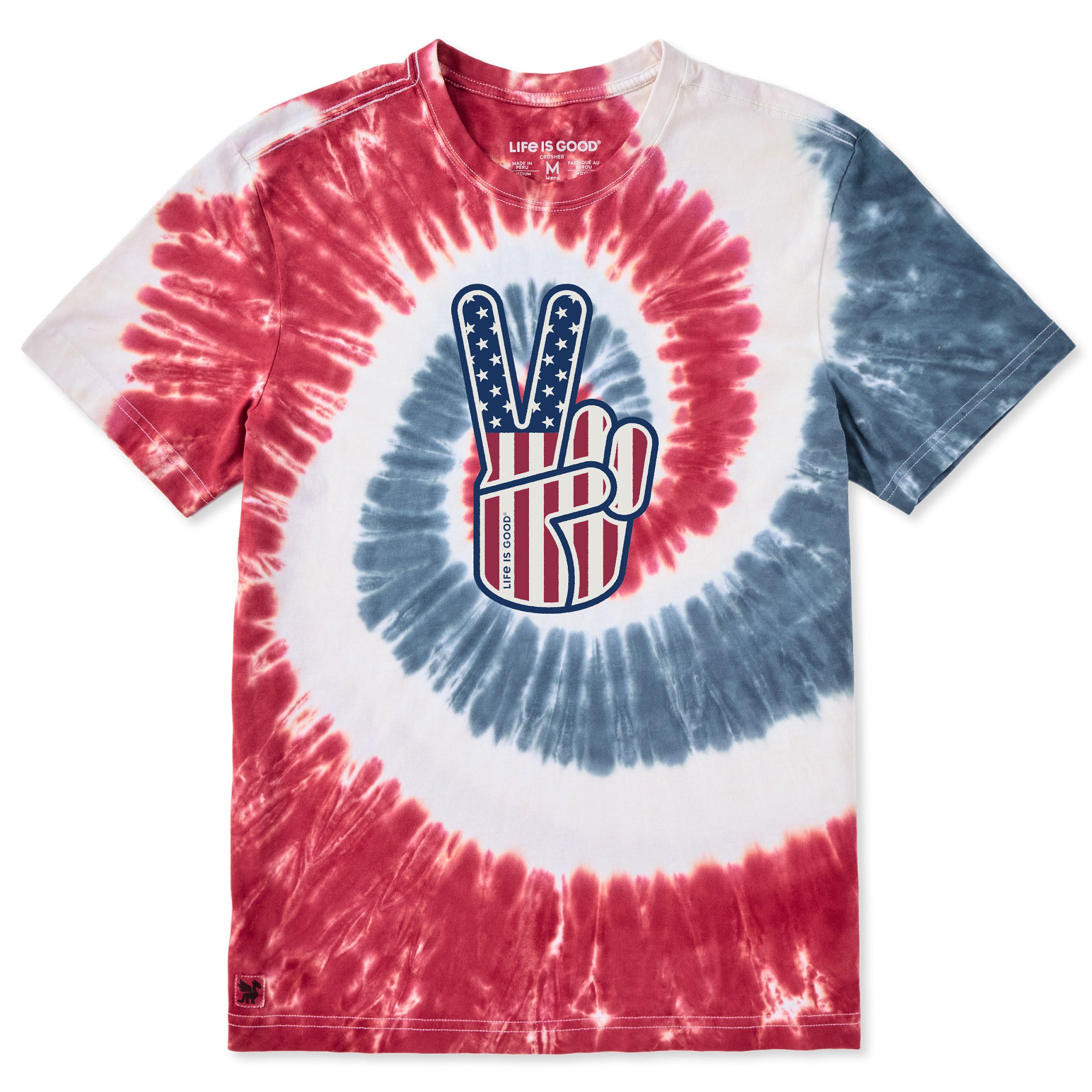 Men's USA Peace Sign Men's Short Sleeve Crusher Tie-Dye Tee | Shop