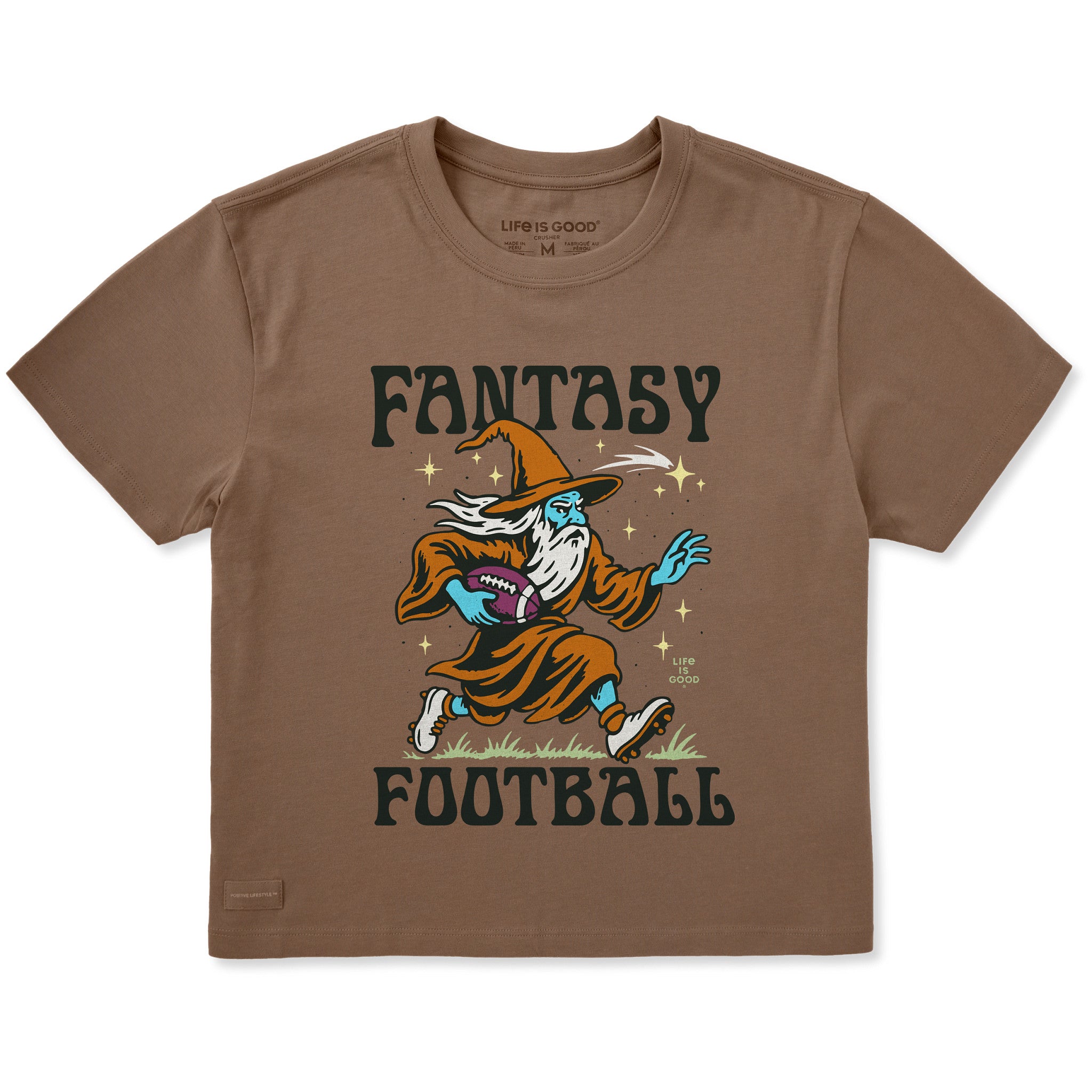 Women's Fantasy Football Rushing Wizard Short Sleeve Crusher Boxy