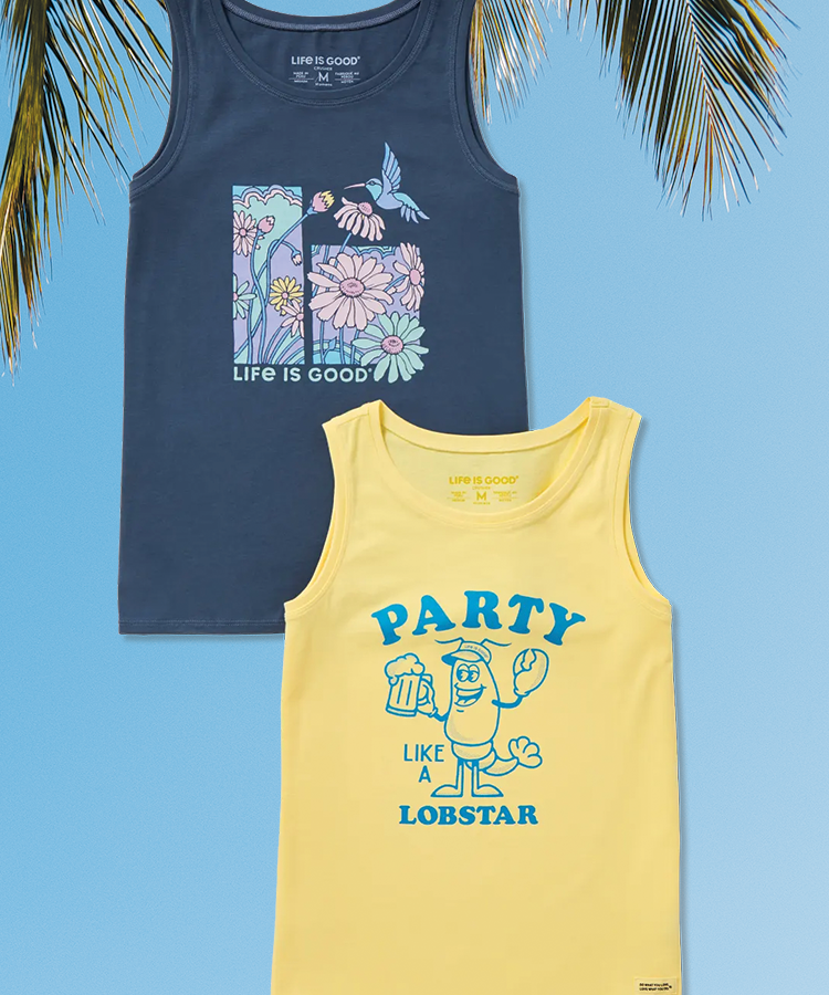 select tanks 2 for $40. use code staycool at checkout