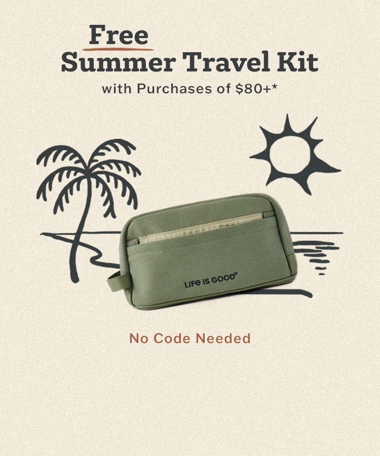 Free summer travel kit with purchases of $80+. No code needed.