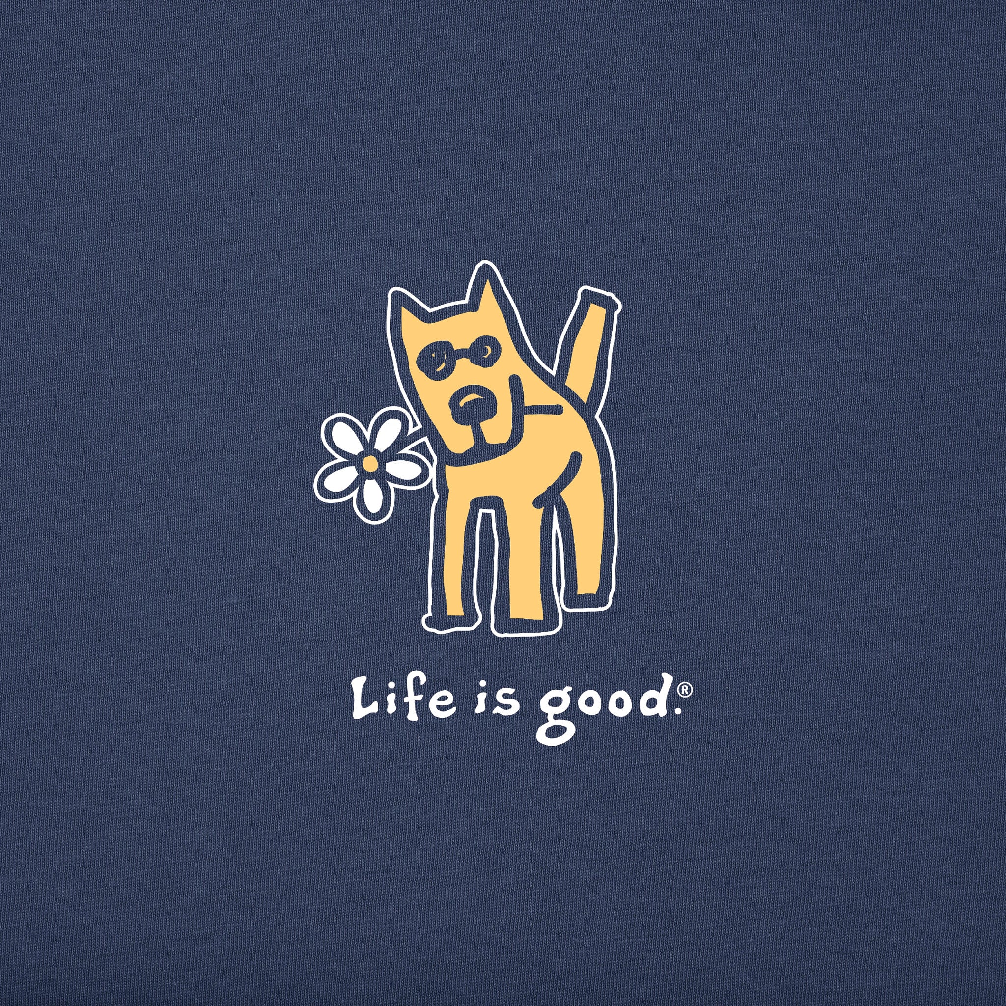 Maglietta Donna Life Is Good Vintage Crusher – Rocket With Daisy, Cotone Morbido, Vita Rilassata