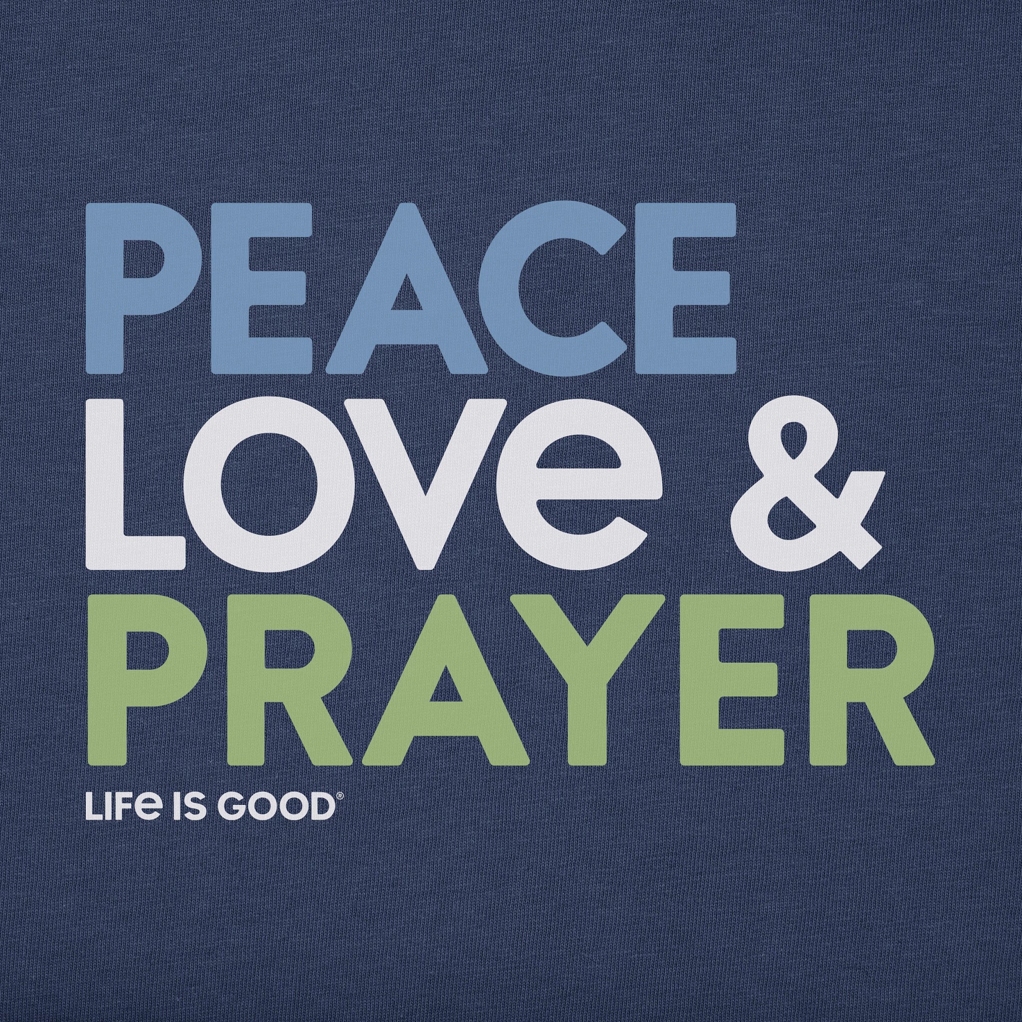 Women's Peace Love Prayer Short Sleeve Crusher Vee | Shop Life is Good