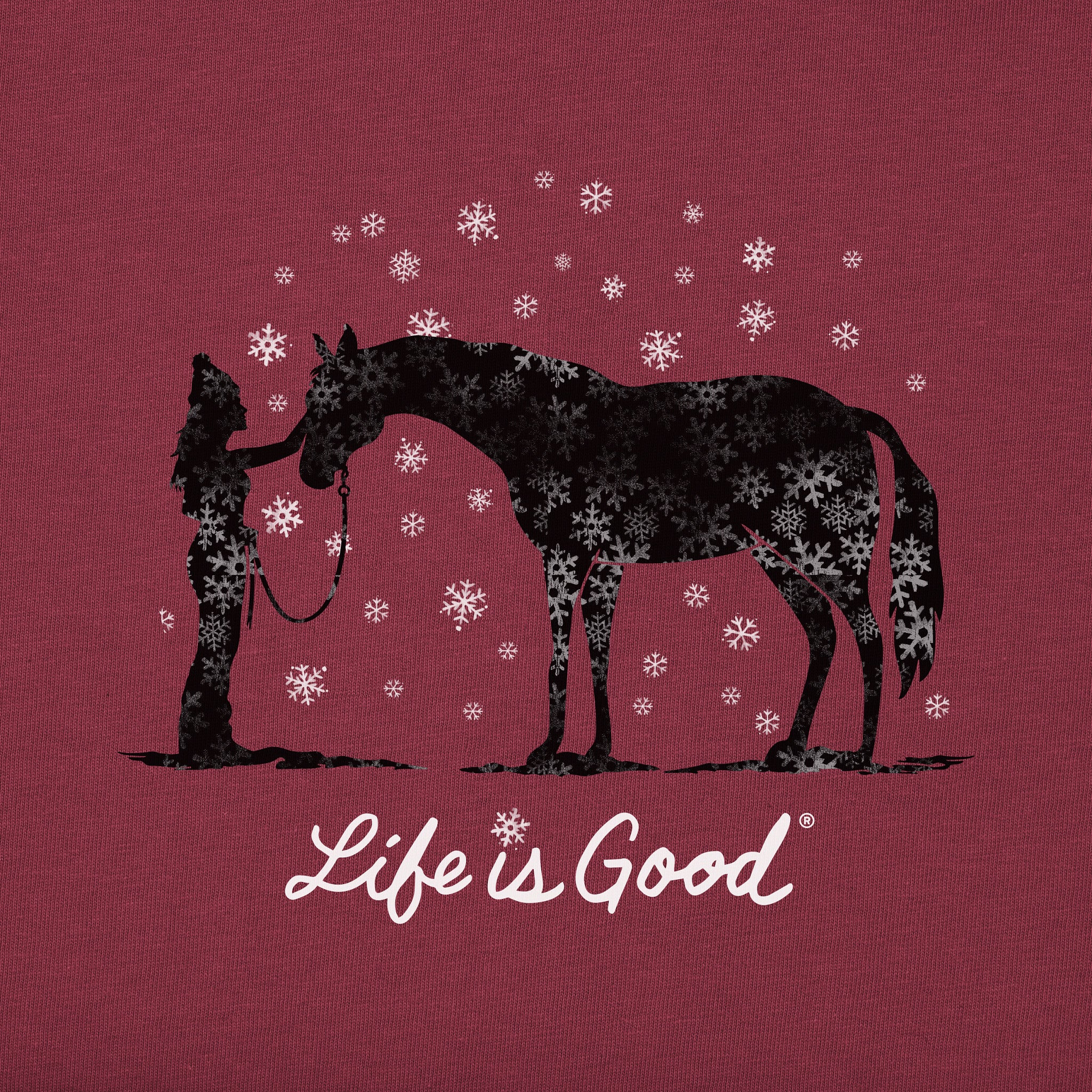 Women's Holiday Horse Long Sleeve Crusher Tee | Shop Life is Good