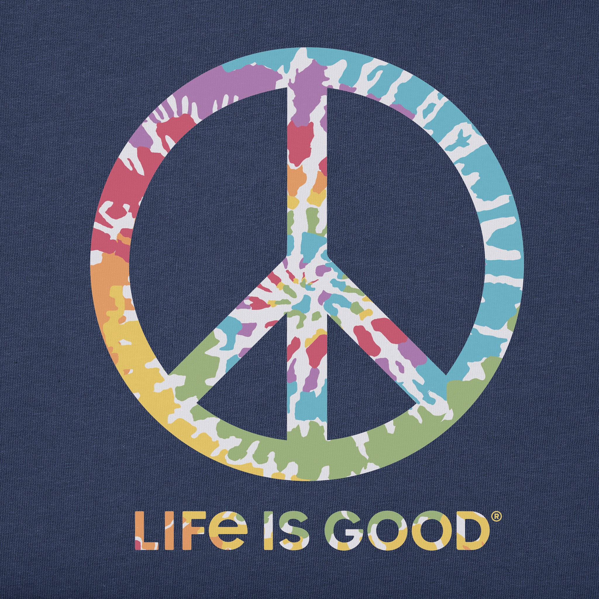Men's Tie Dye Peace Sign Short Sleeve Crusher Tee | Shop Life is Good