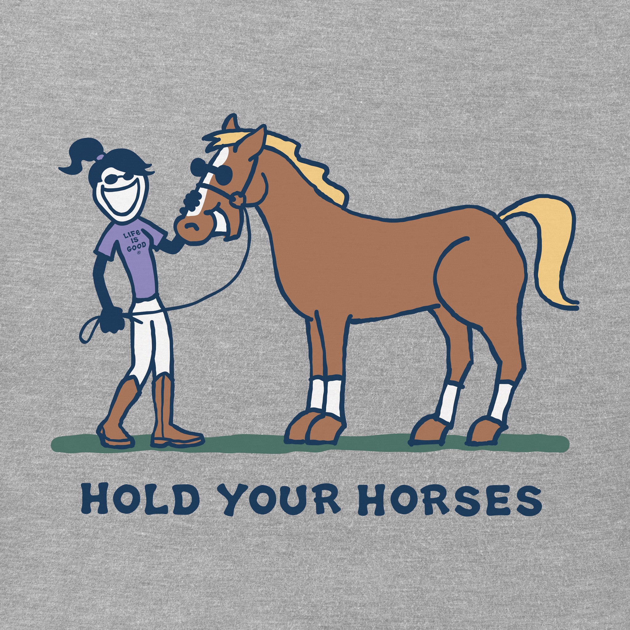Product image for "Women's Jackie English Hold Your Horses Short Sleeve Crusher Tee" ||75728_2